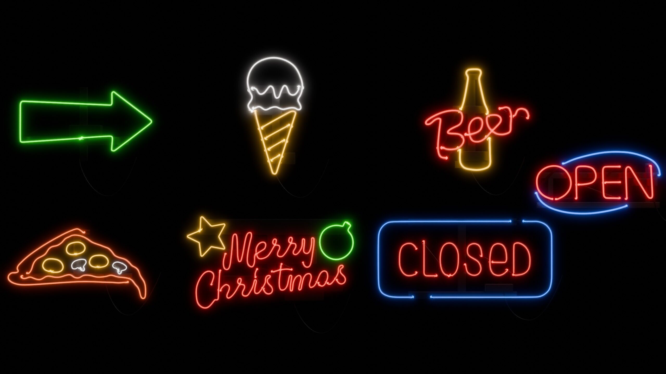 Neon Signs Asset Pack 3D model_8