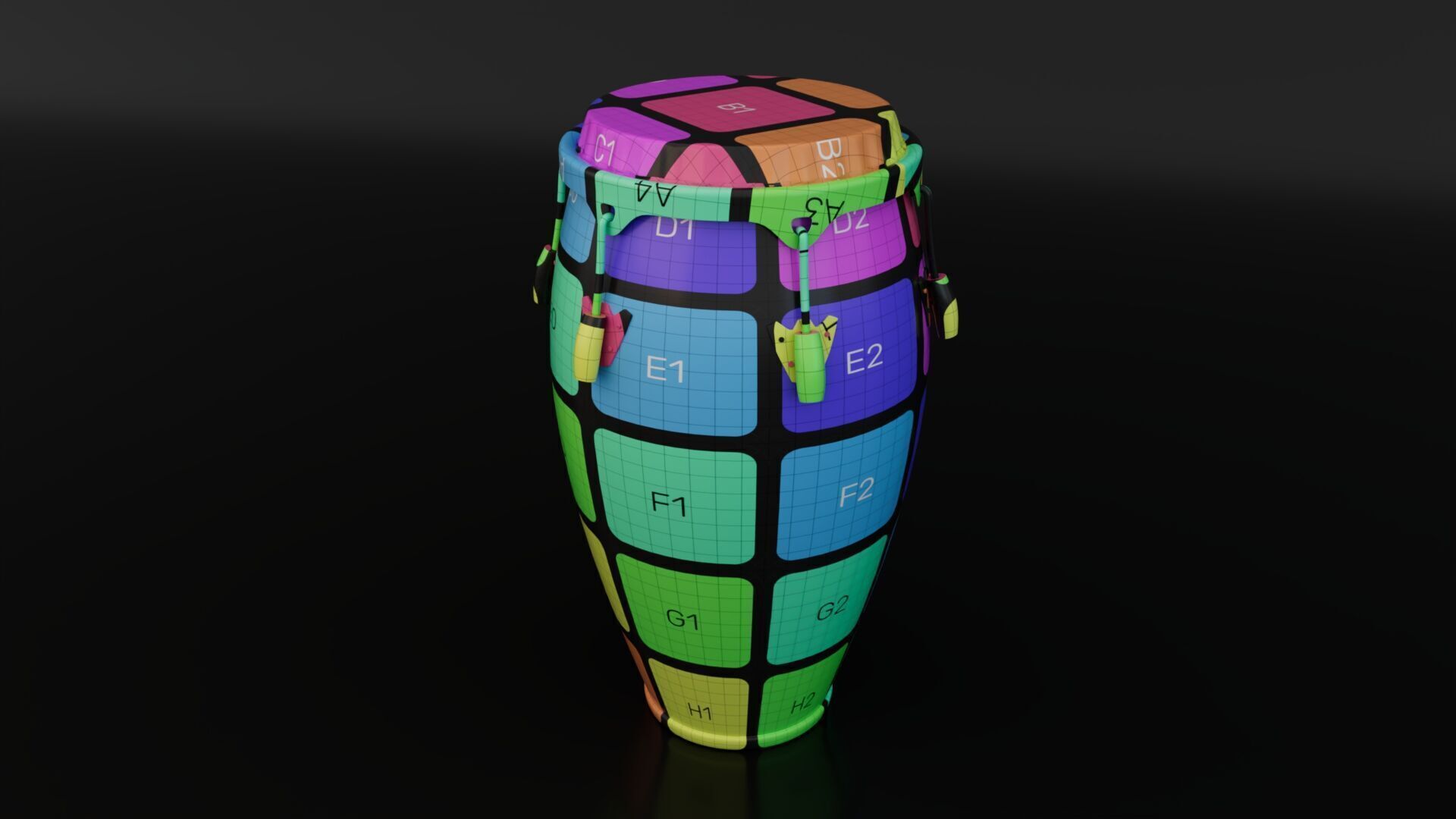 Conga Drum 3D model_6