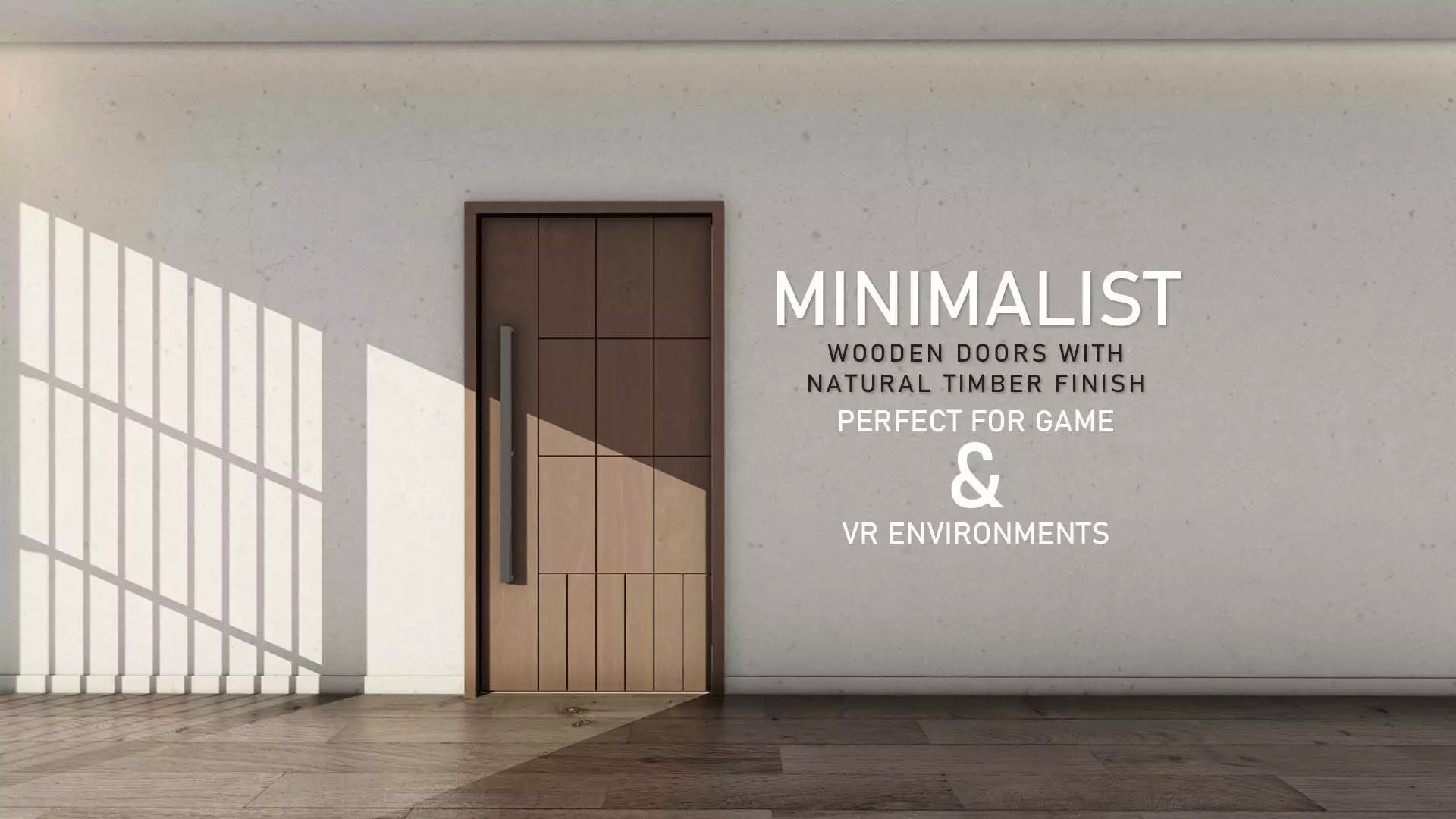 Minimalist Wooden Doors with Natural Timber Finish Door 12 Low-poly 3D model_0