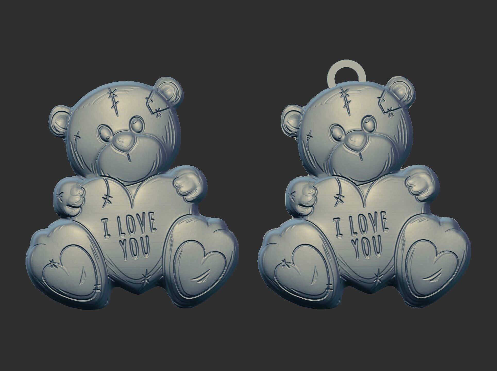 teddy say i love you decor  3D print model_5