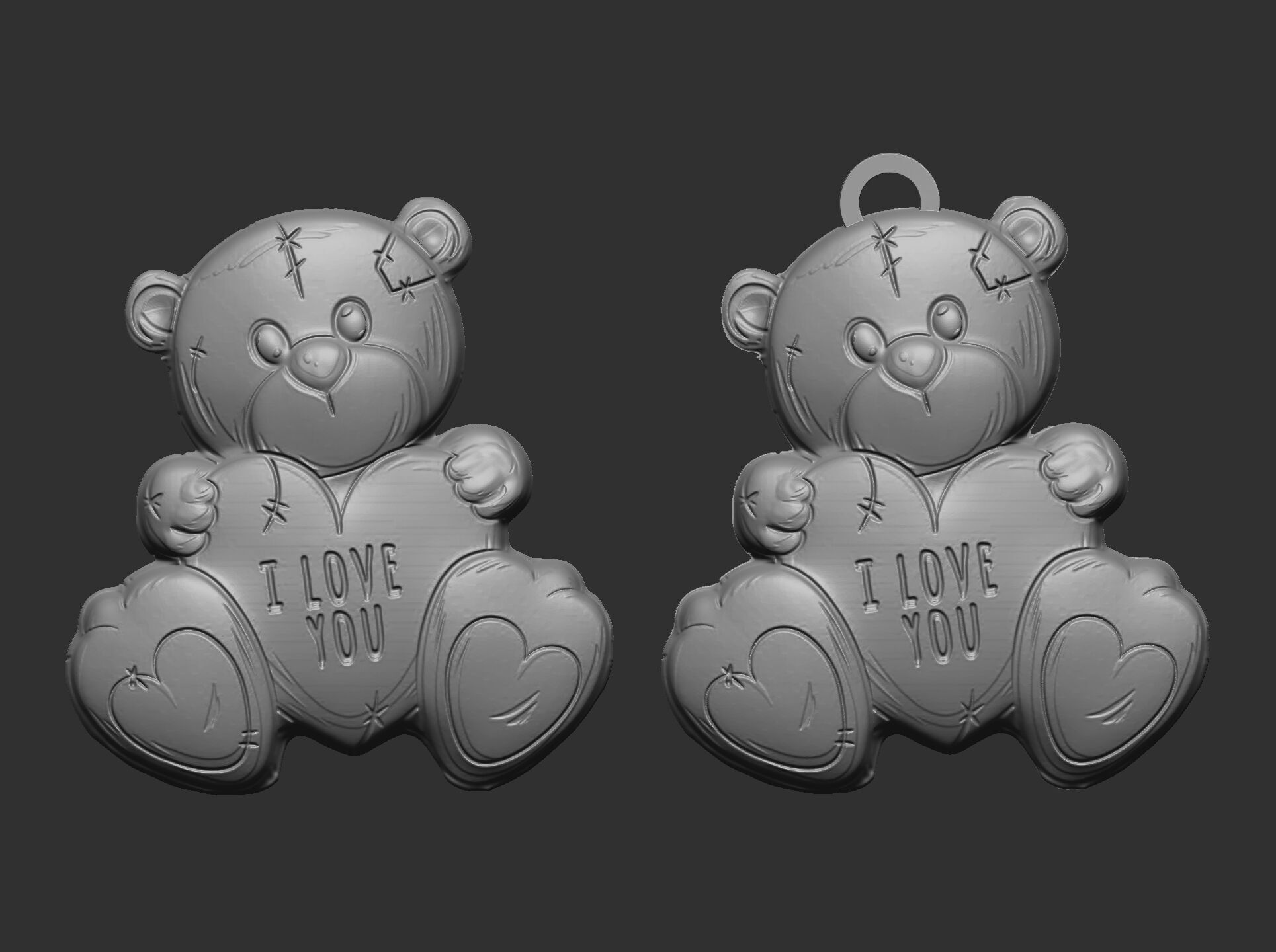 teddy say i love you decor  3D print model_6