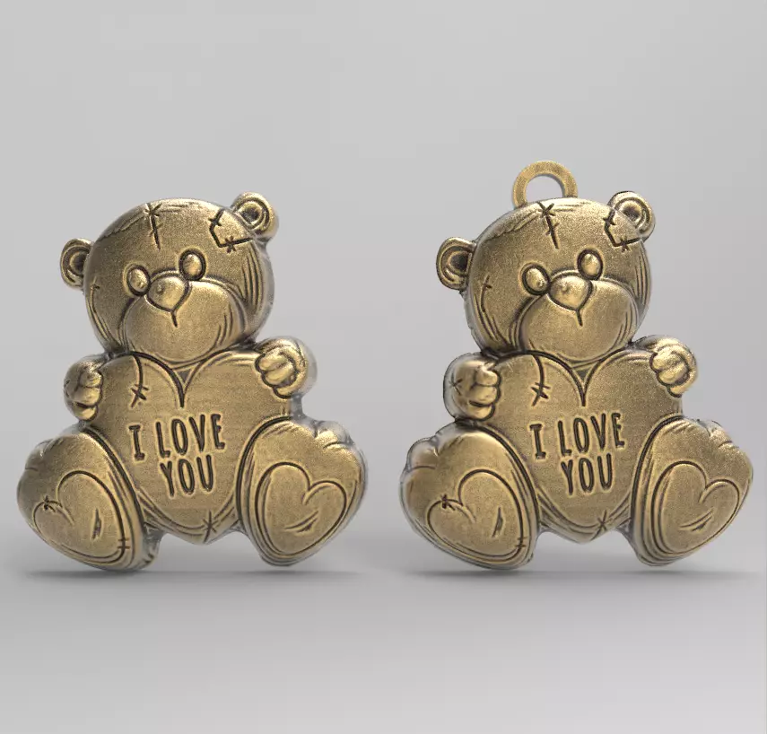 teddy say i love you decor  3D print model_0