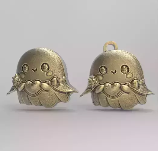 cute ghost with heart decor  3D print model