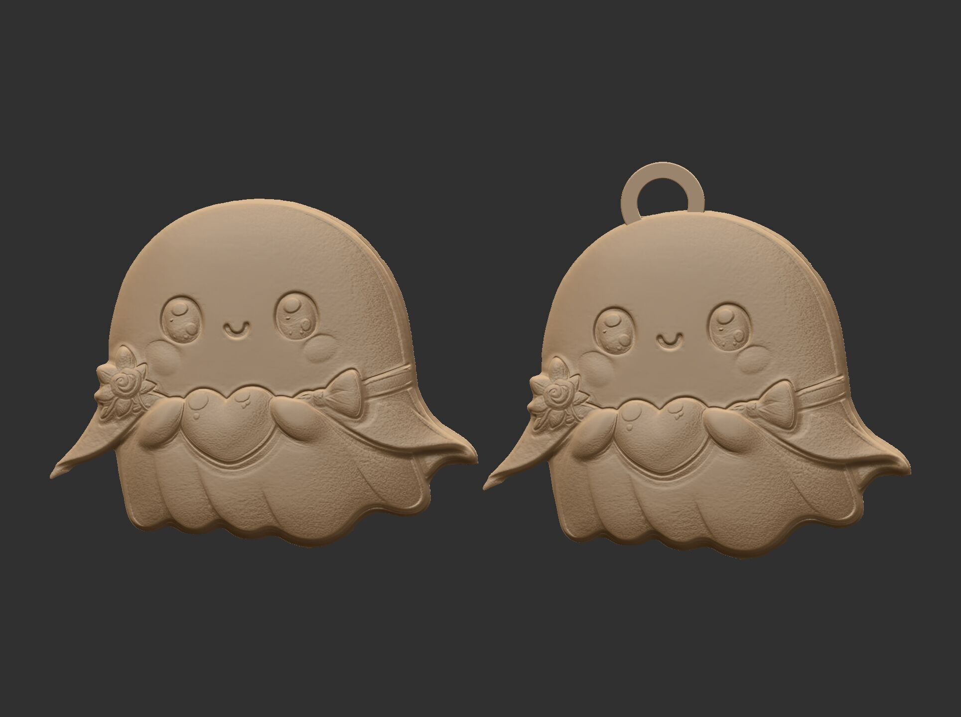 cute ghost with heart decor  3D print model_8