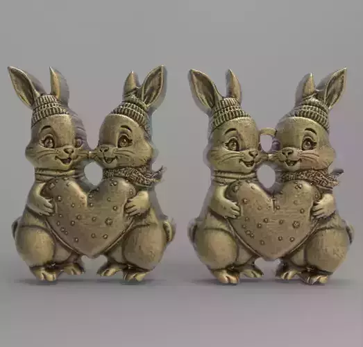 valentines day rabbit with heart decor 