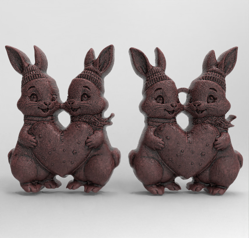 valentines day rabbit with heart decor  3D print model_2