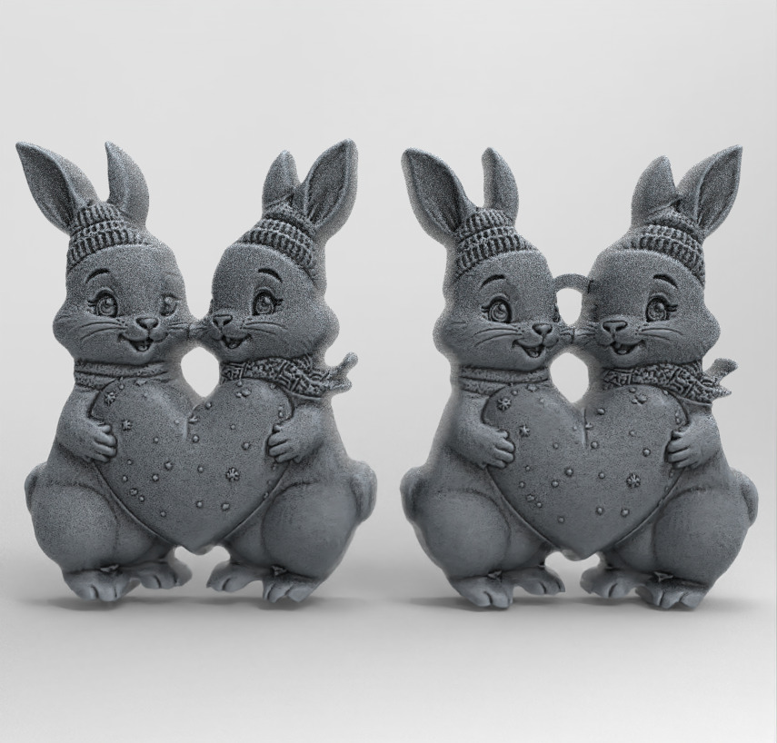 valentines day rabbit with heart decor  3D print model_1