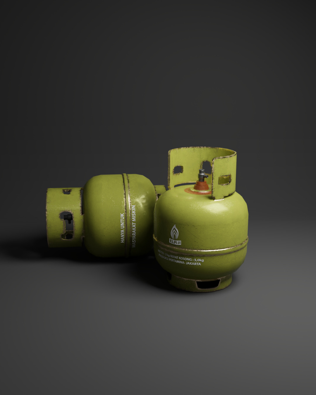 Indonesia LPG Gas Cylinder 3D Model 3D model_1