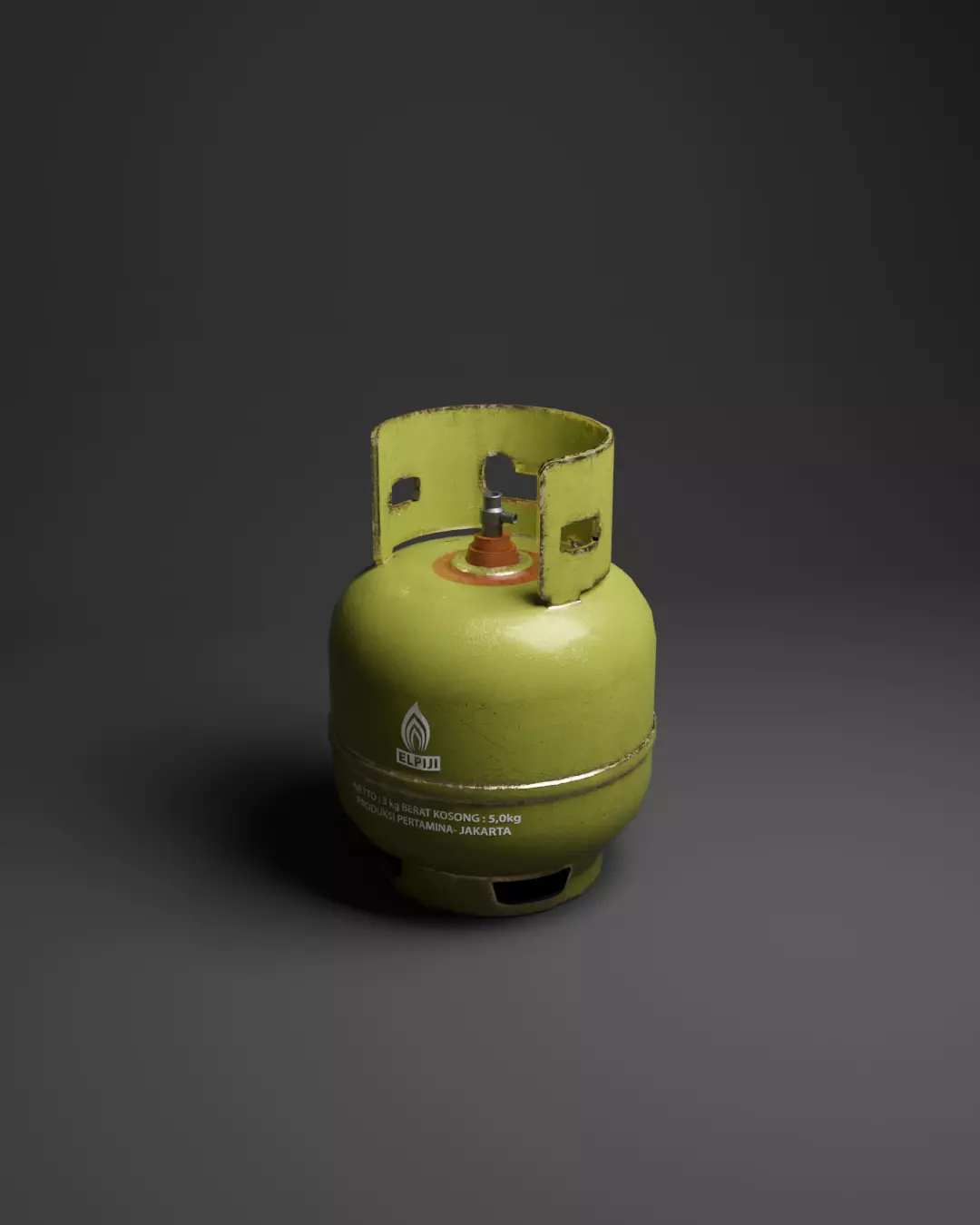 Indonesia LPG Gas Cylinder 3D Model 3D model_0