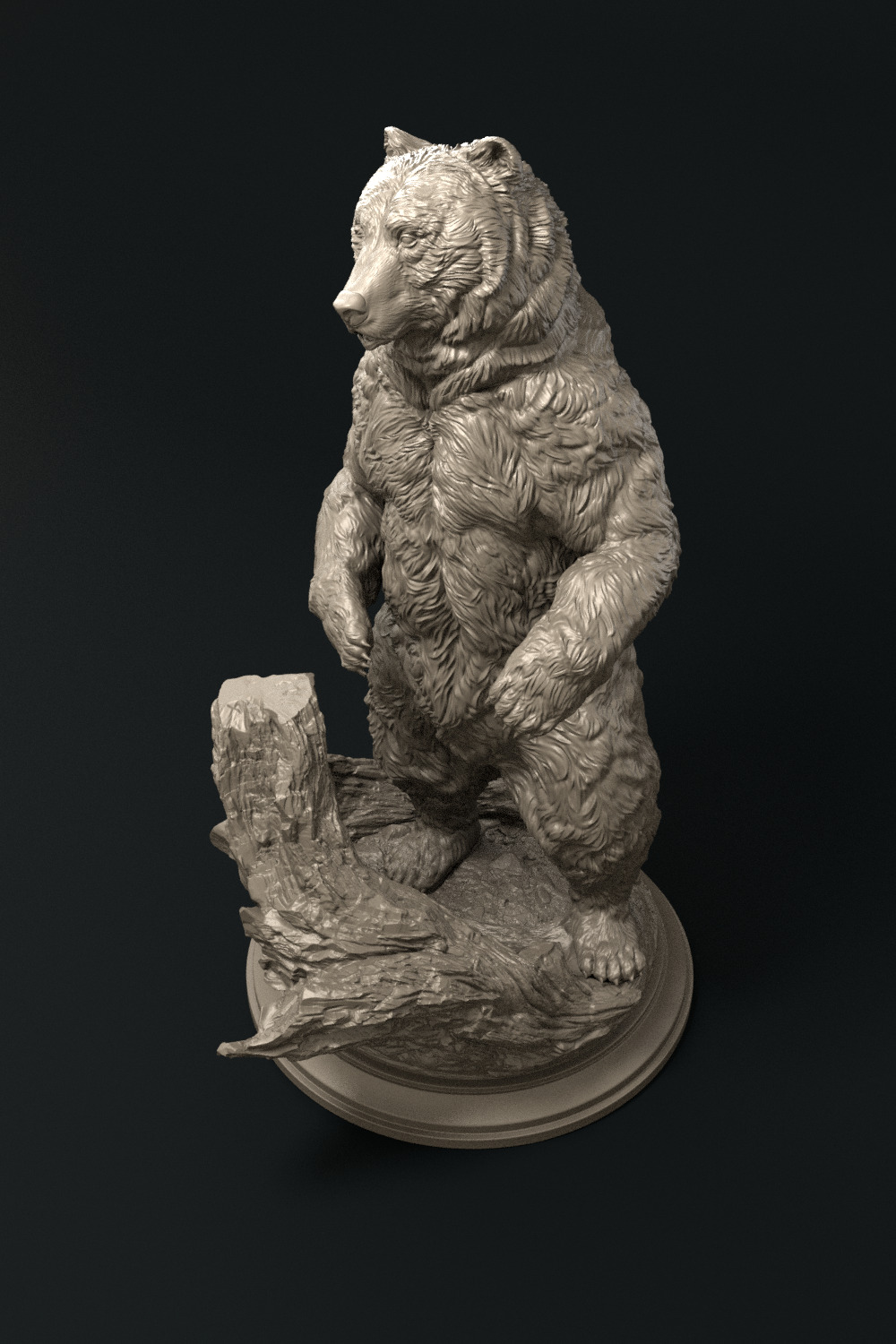 Standing bear 3D print model_6