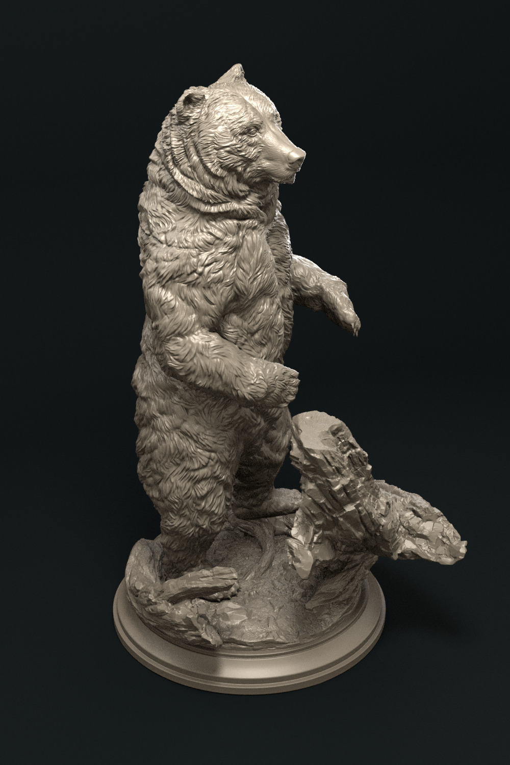 Standing bear 3D print model_5