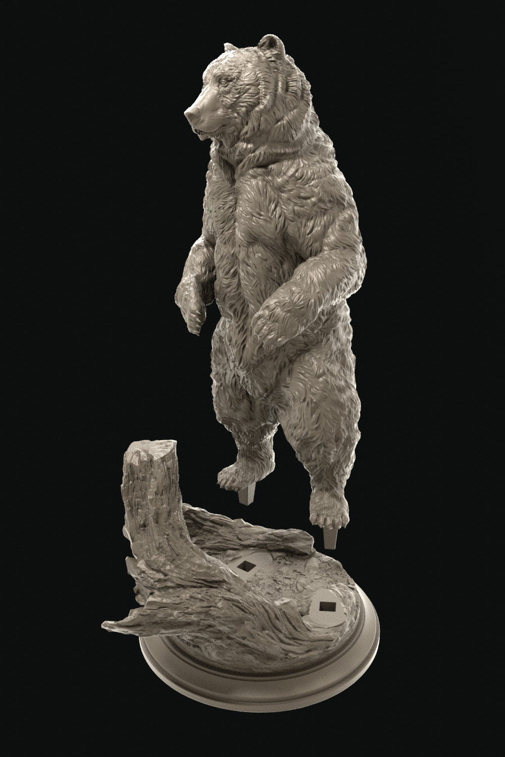 Standing bear 3D print model_7