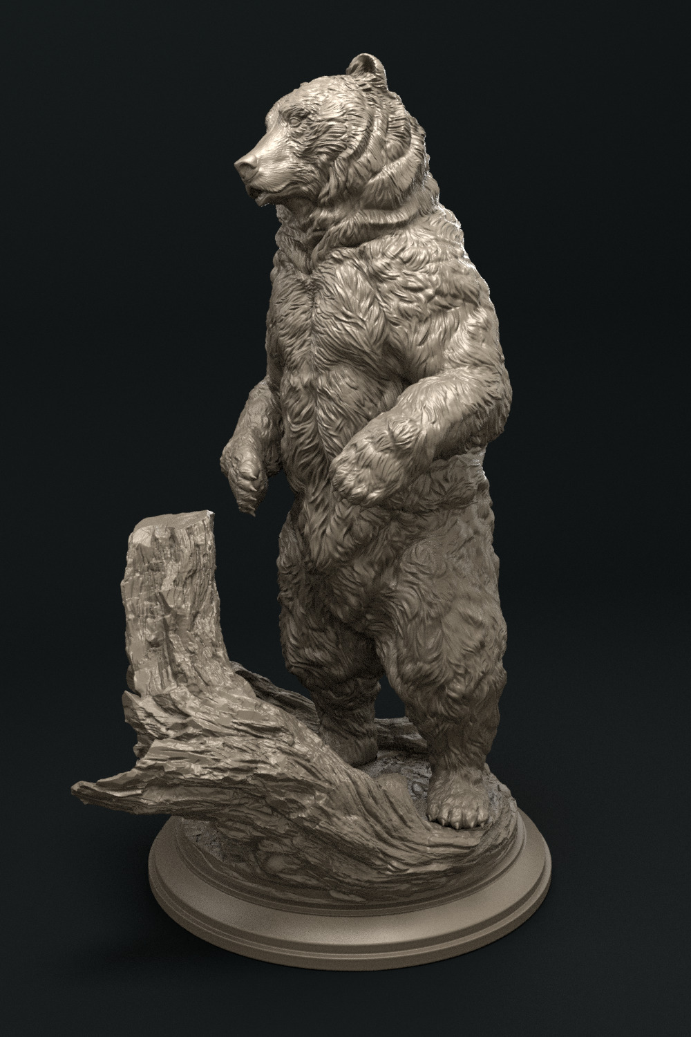 Standing bear 3D print model_2