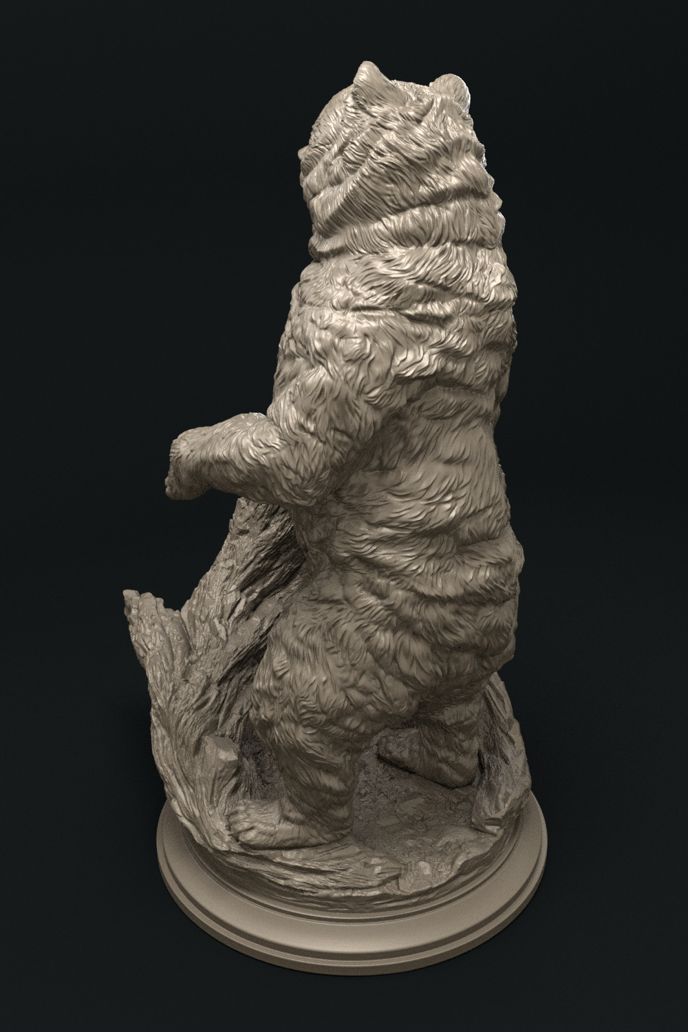 Standing bear 3D print model_3