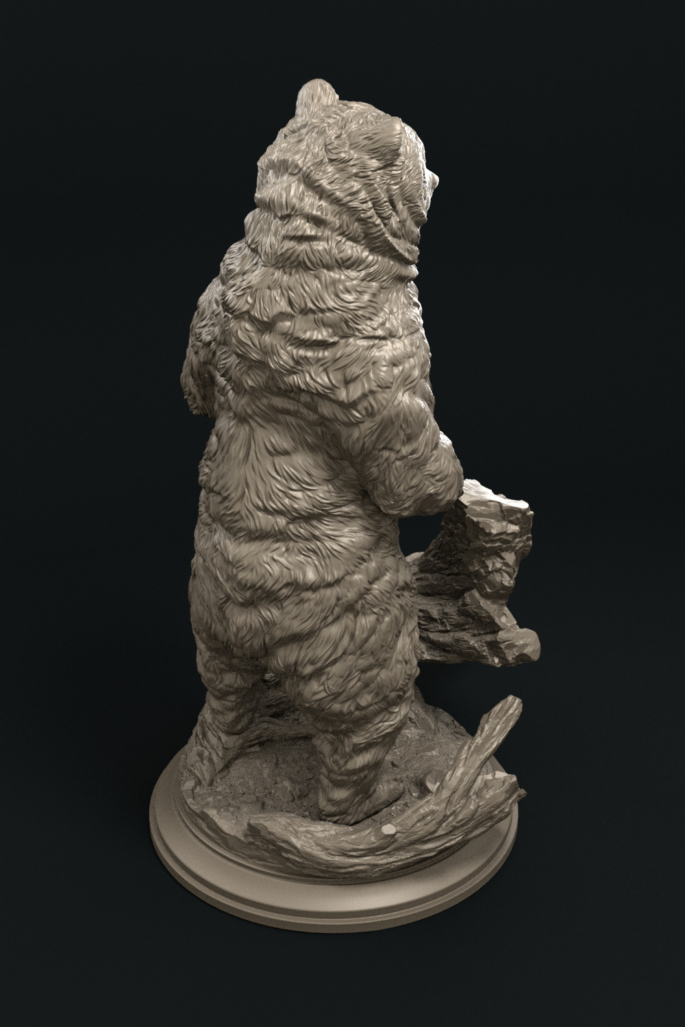 Standing bear 3D print model_4