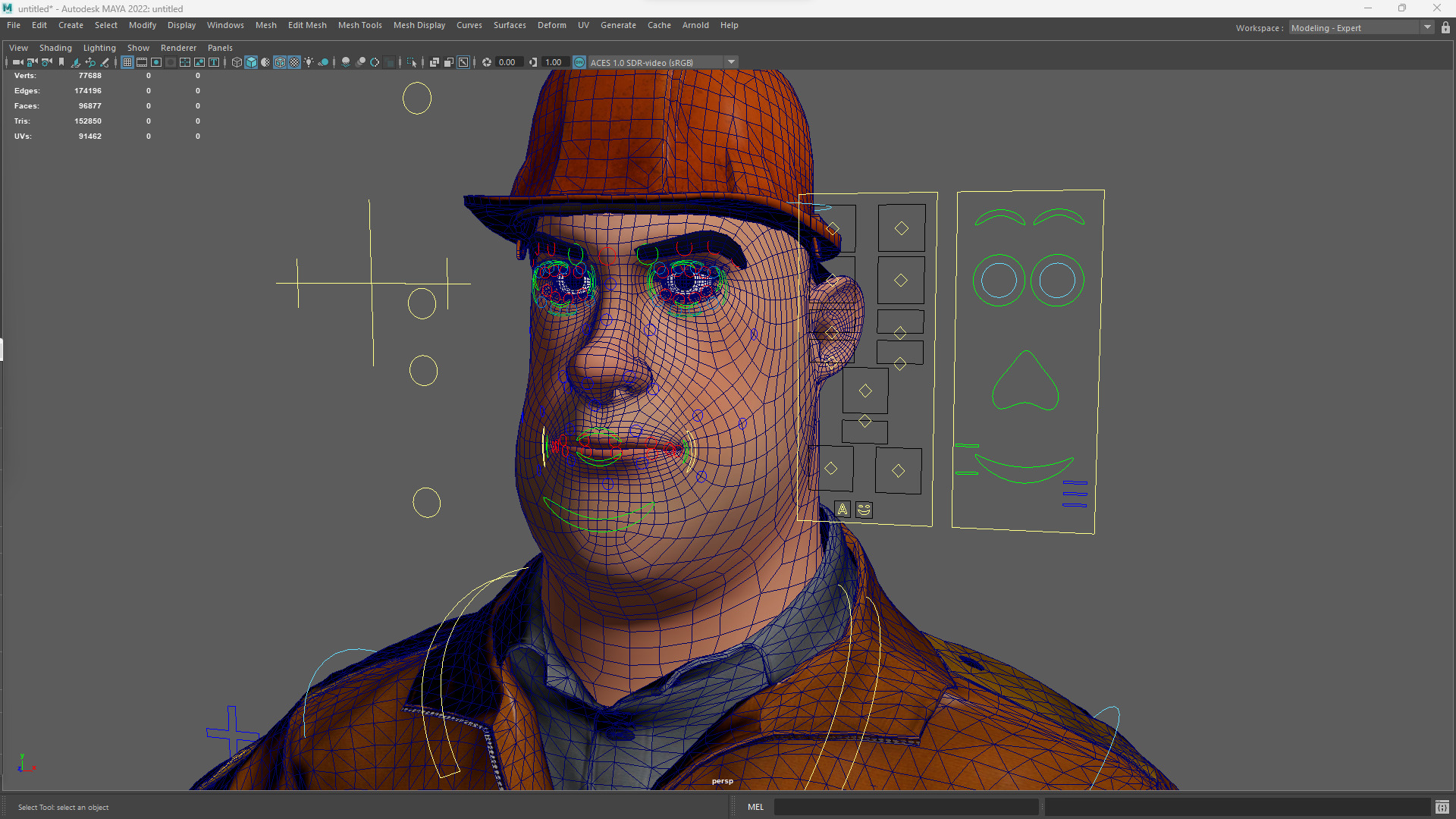 Cartoon Construction Worker in Jacket Worker with Hard Hat Low-poly 3D model_20