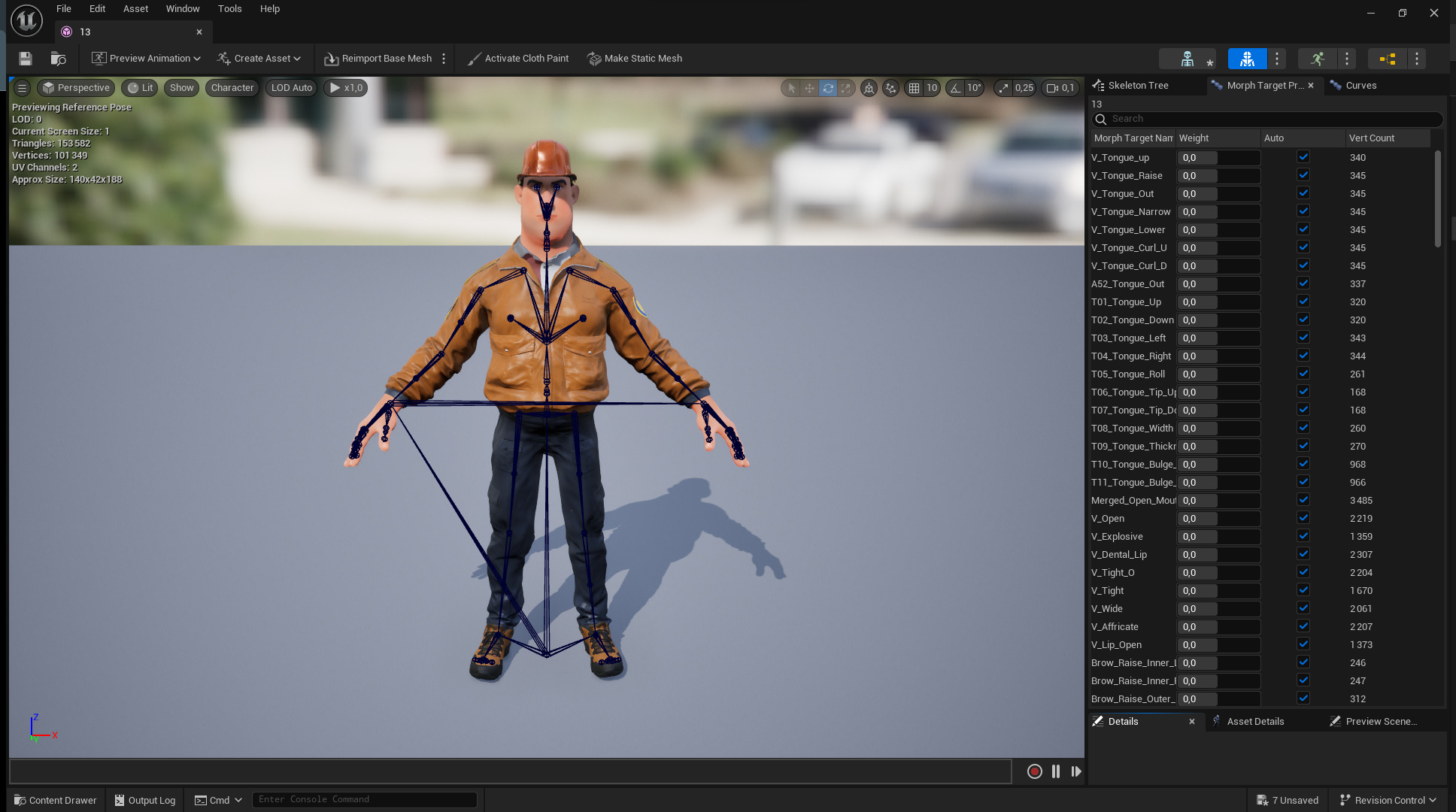 Cartoon Construction Worker in Jacket Worker with Hard Hat Low-poly 3D model_25