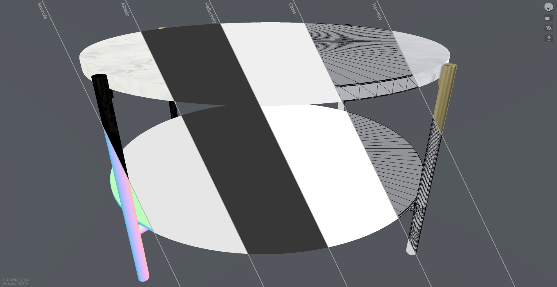 Marble Coffee Table Low-poly 3D model_2