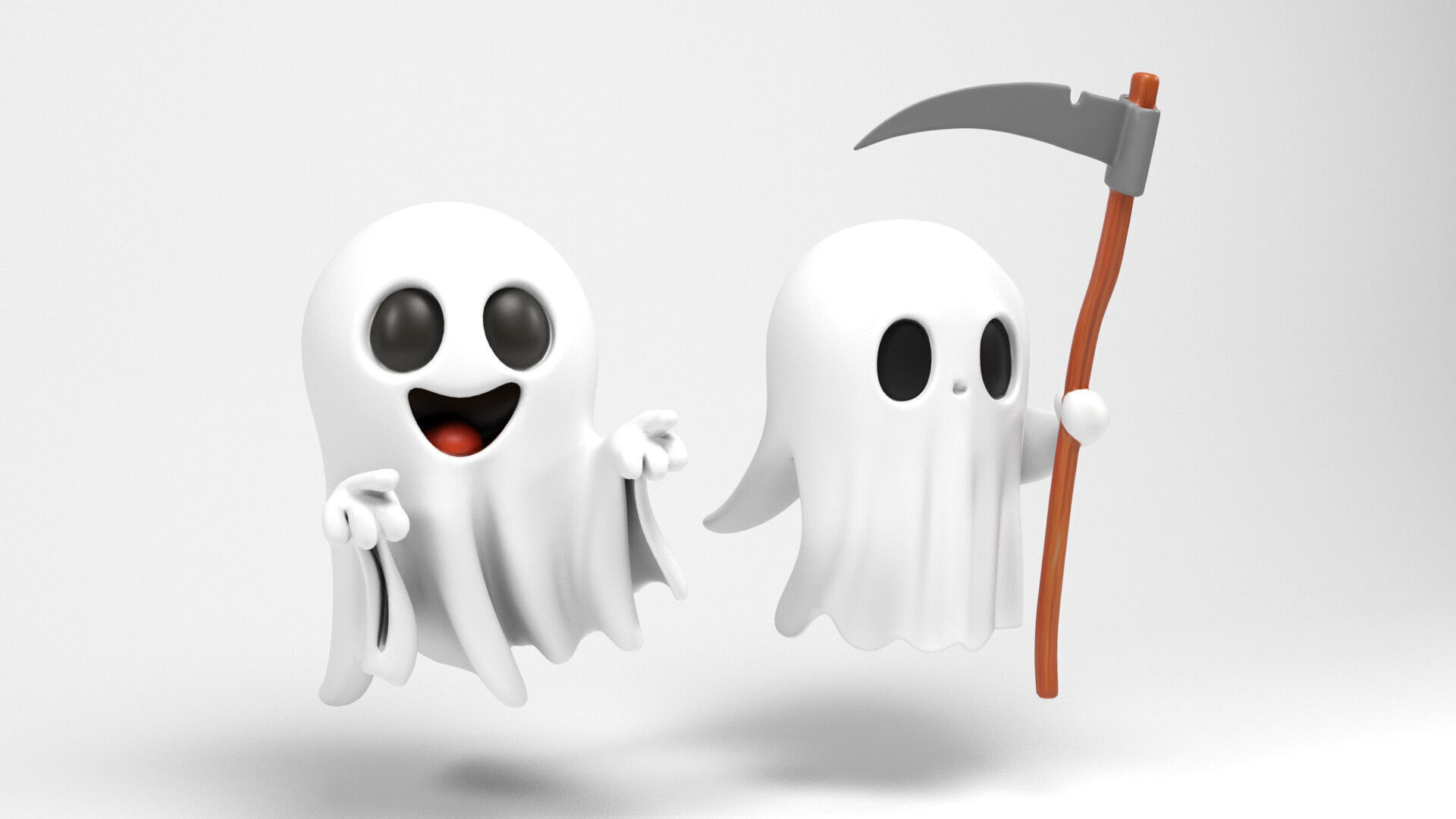 Little ghosts Low-poly 3D model_2