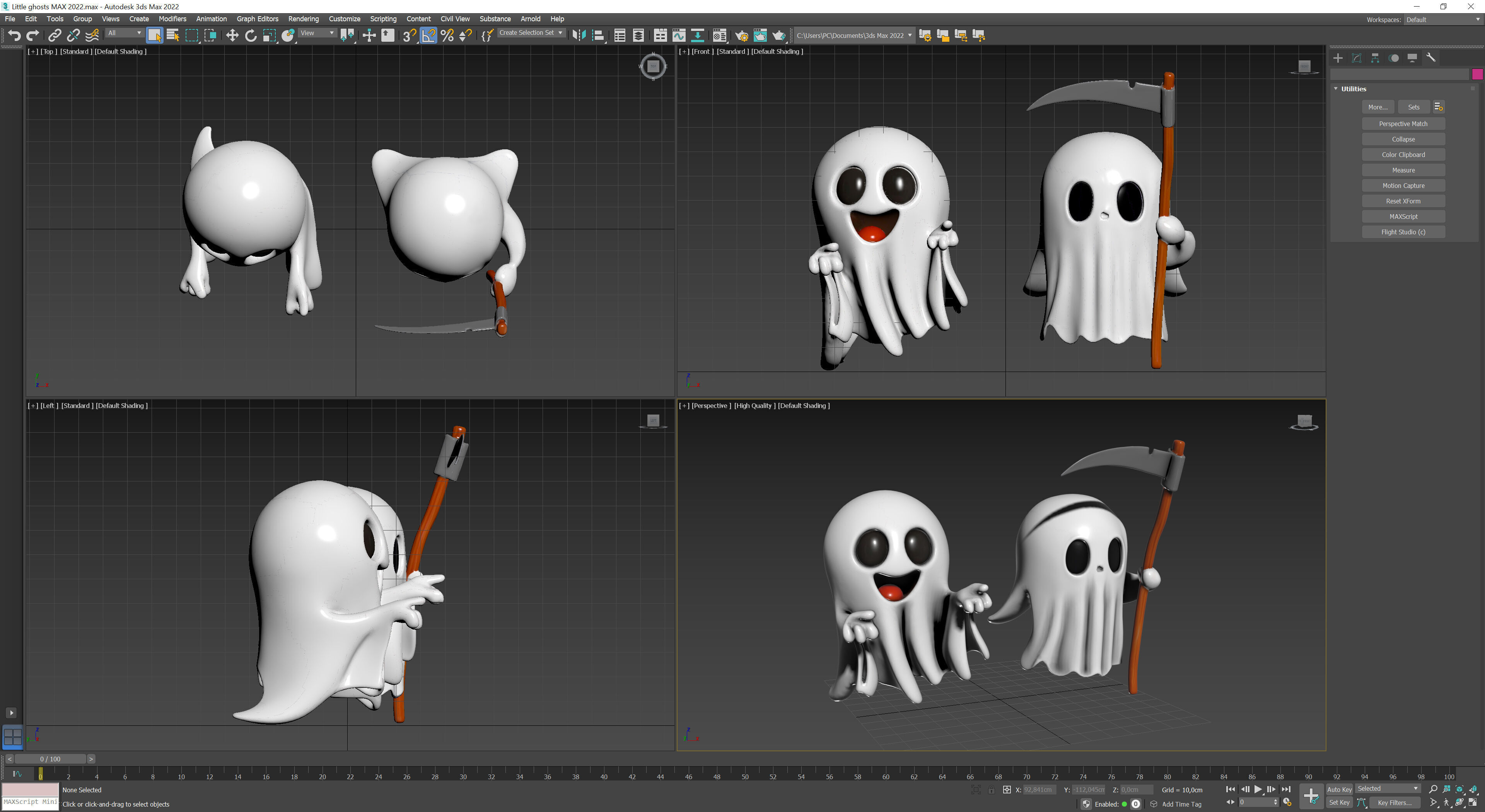Little ghosts Low-poly 3D model_8
