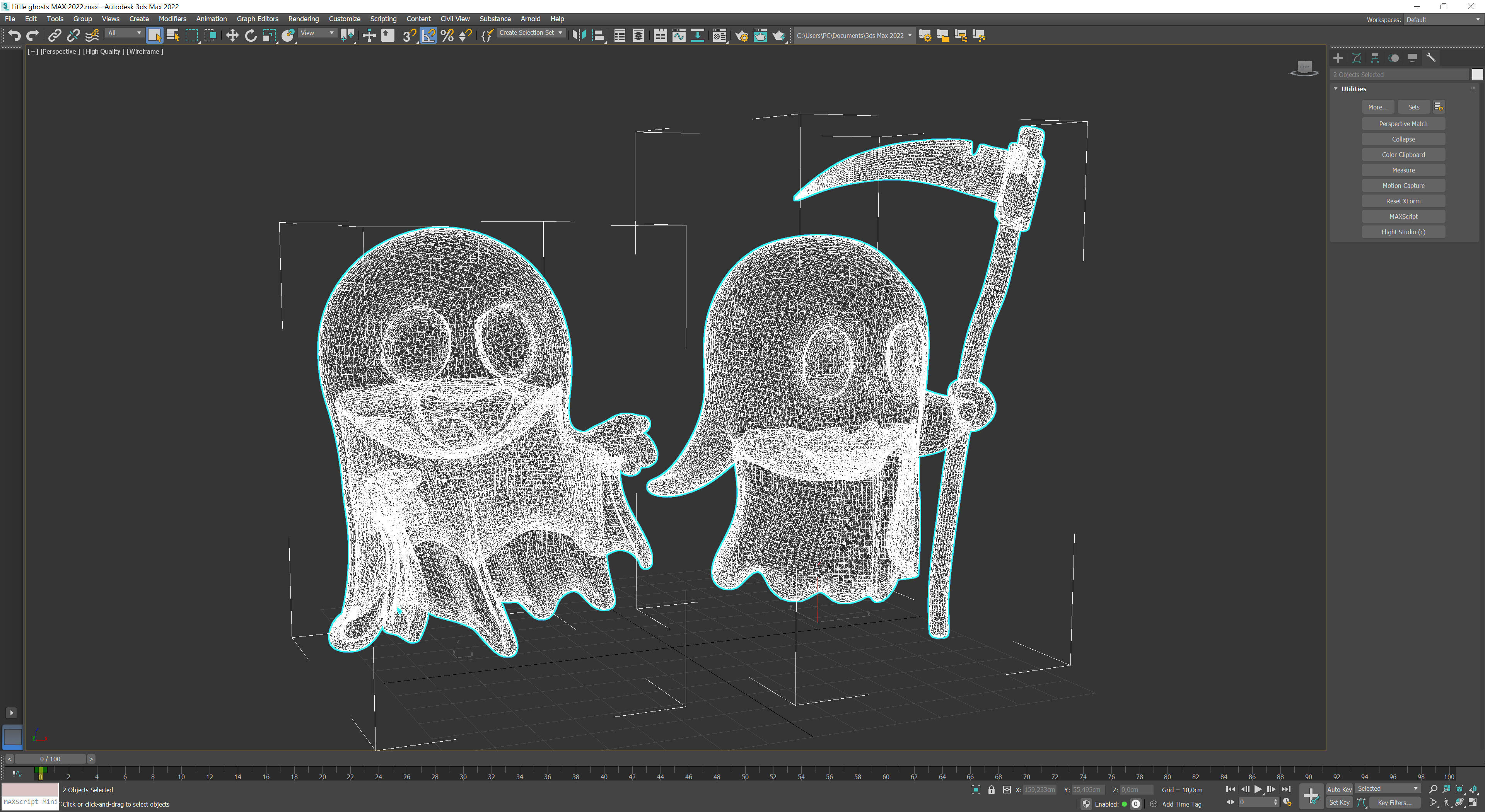 Little ghosts Low-poly 3D model_10