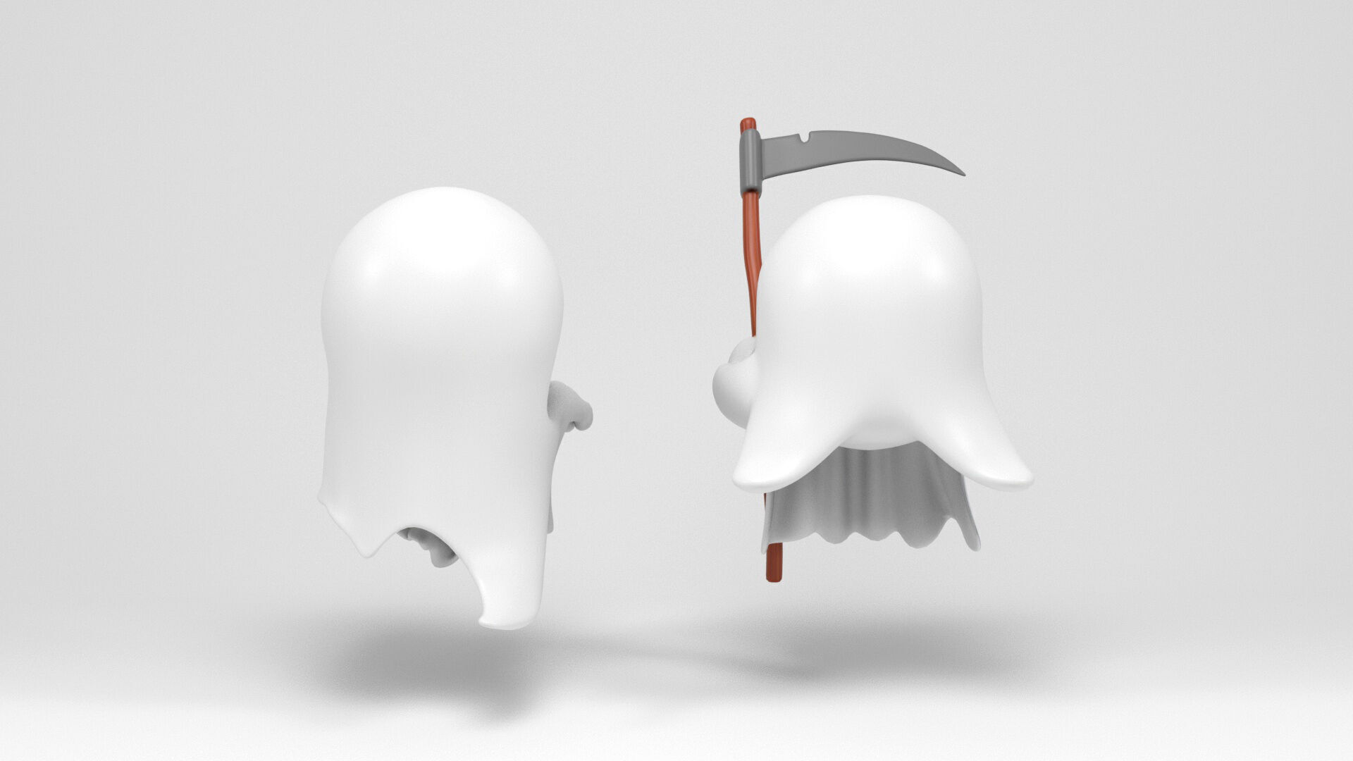 Little ghosts Low-poly 3D model_7