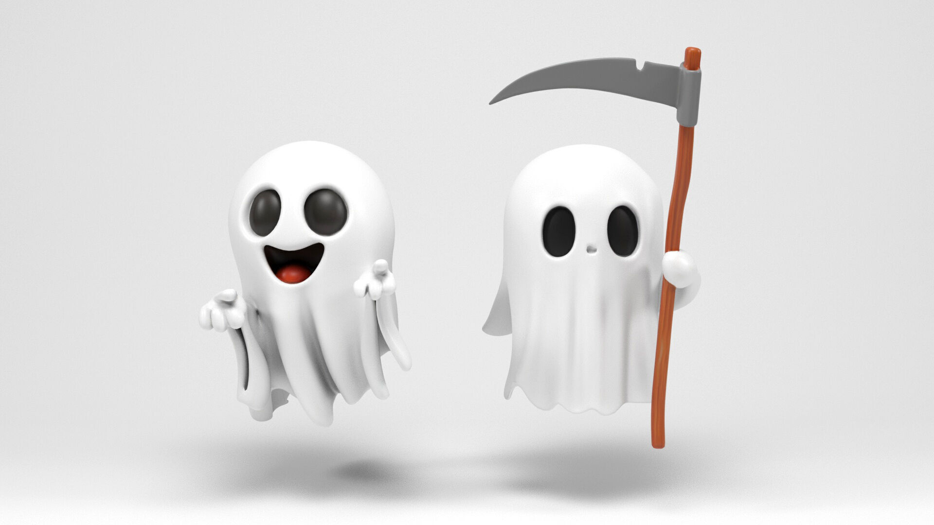 Little ghosts Low-poly 3D model_3