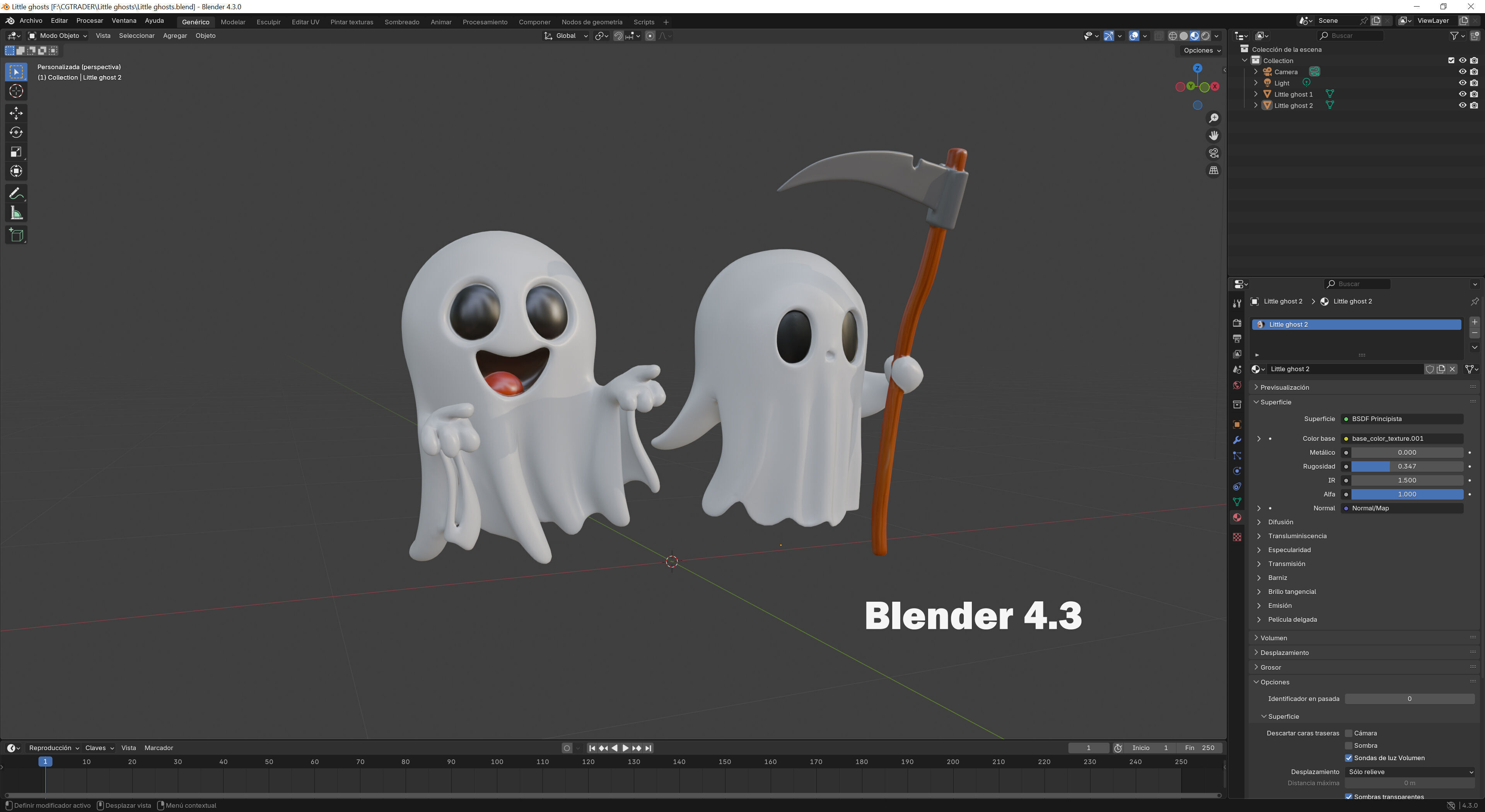 Little ghosts Low-poly 3D model_11