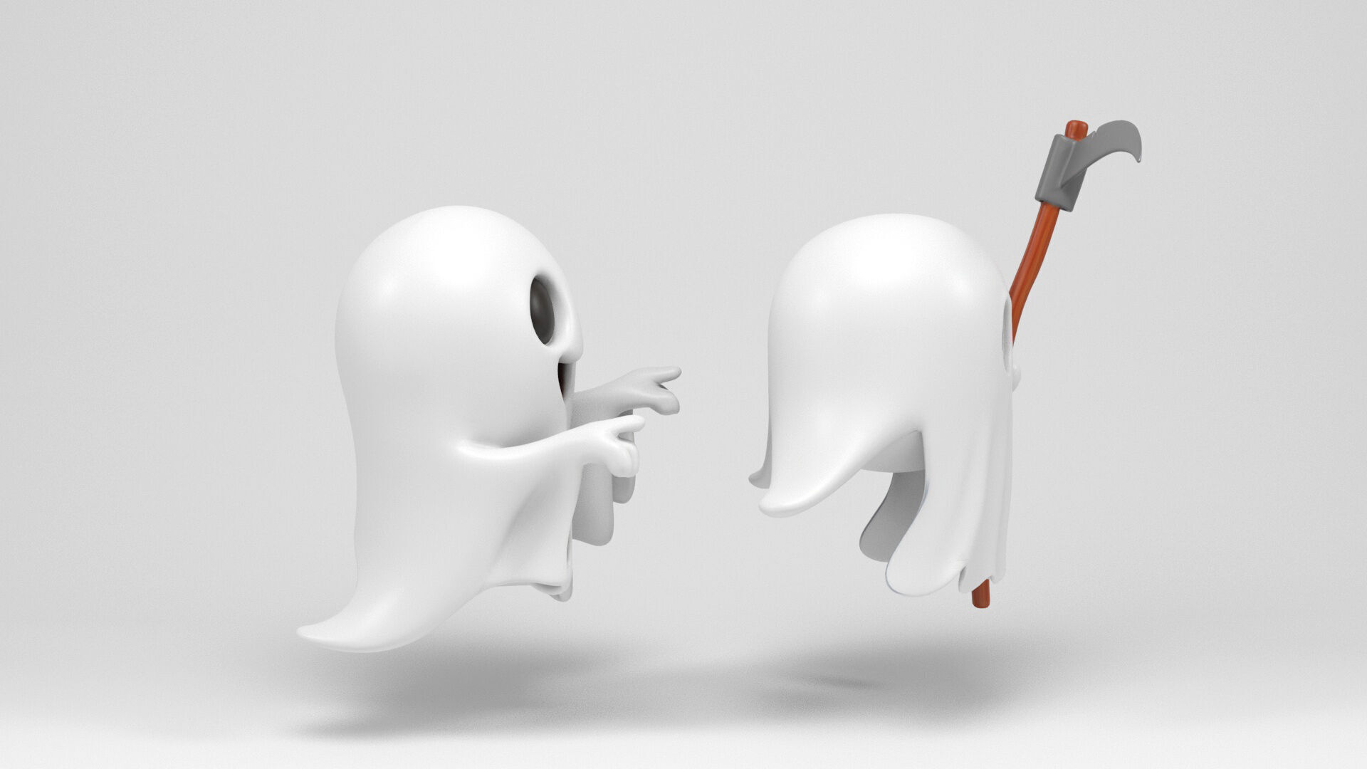 Little ghosts Low-poly 3D model_6
