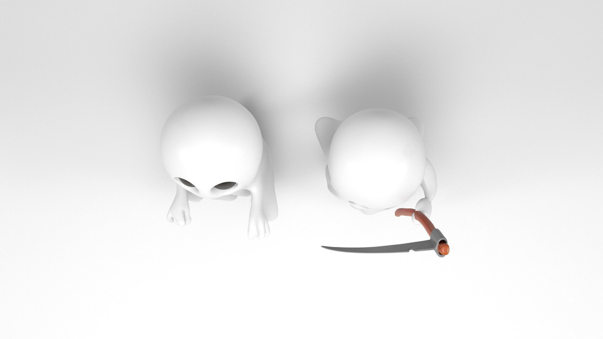 Little ghosts Low-poly 3D model_5