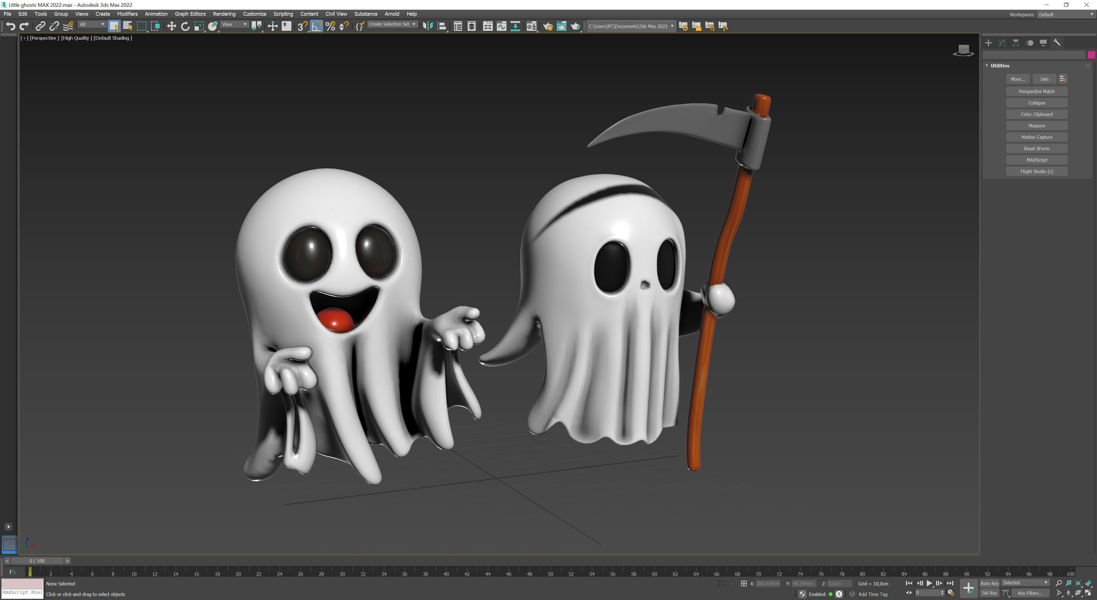 Little ghosts Low-poly 3D model_9