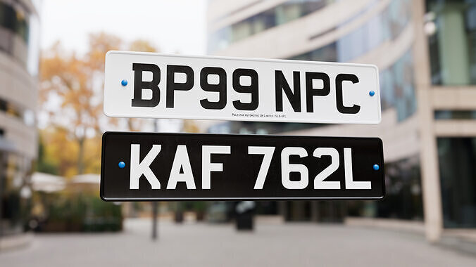 UK Number Plate Low-poly 3D model 3