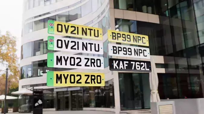 UK Number Plate Low-poly 3D model