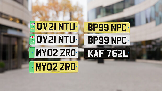 UK Number Plate Low-poly 3D model 2