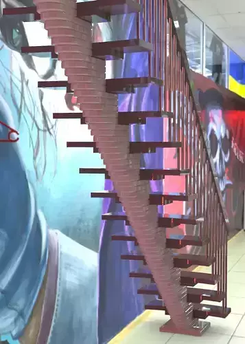 Segmental straight stairs 3D model
