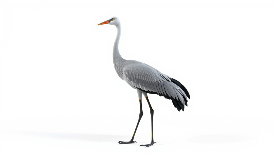 Elegant Crane Bird Realistic 3D Model Low-poly 3D model_3