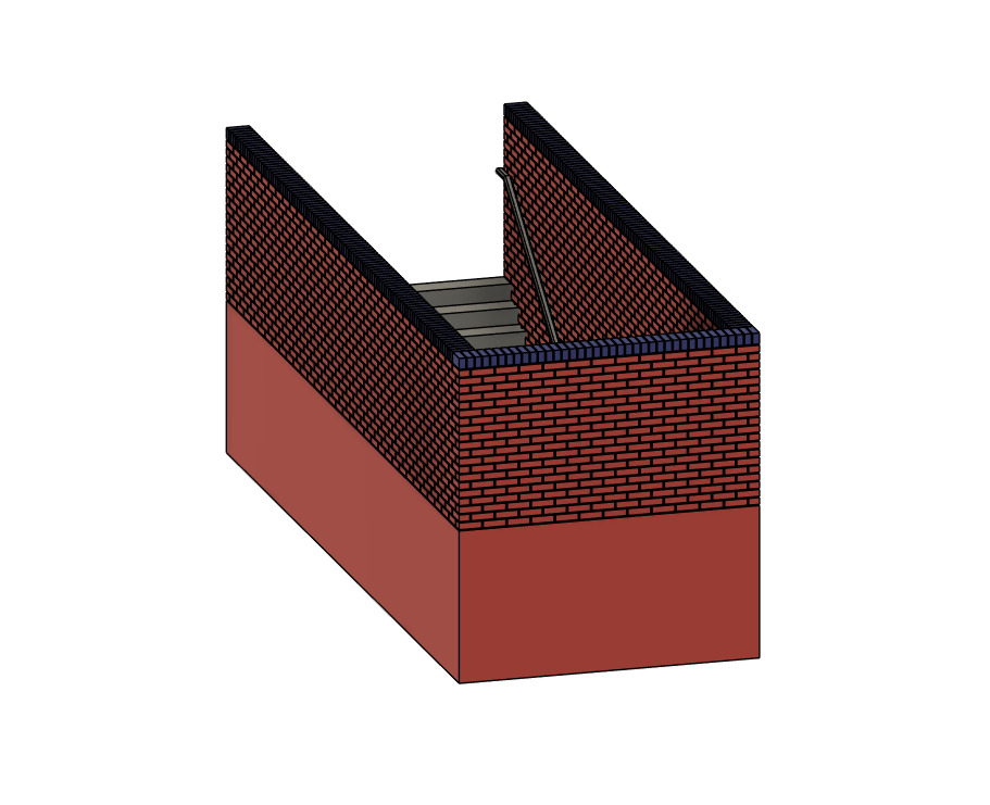 Model Railway Station Platform Brick Subway Steps V1 3D print model_3