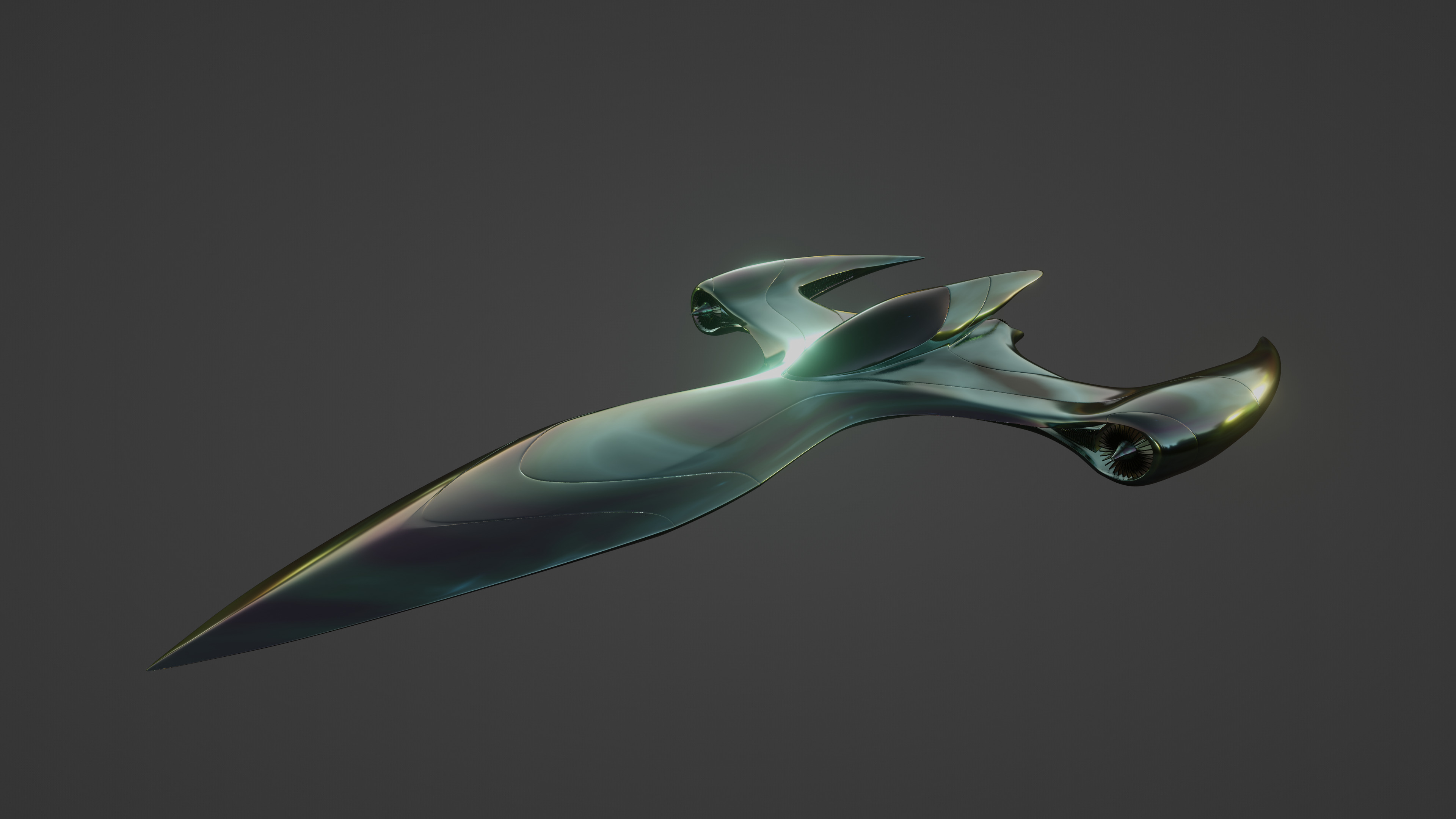 Sci fi aircraft 3D model_1
