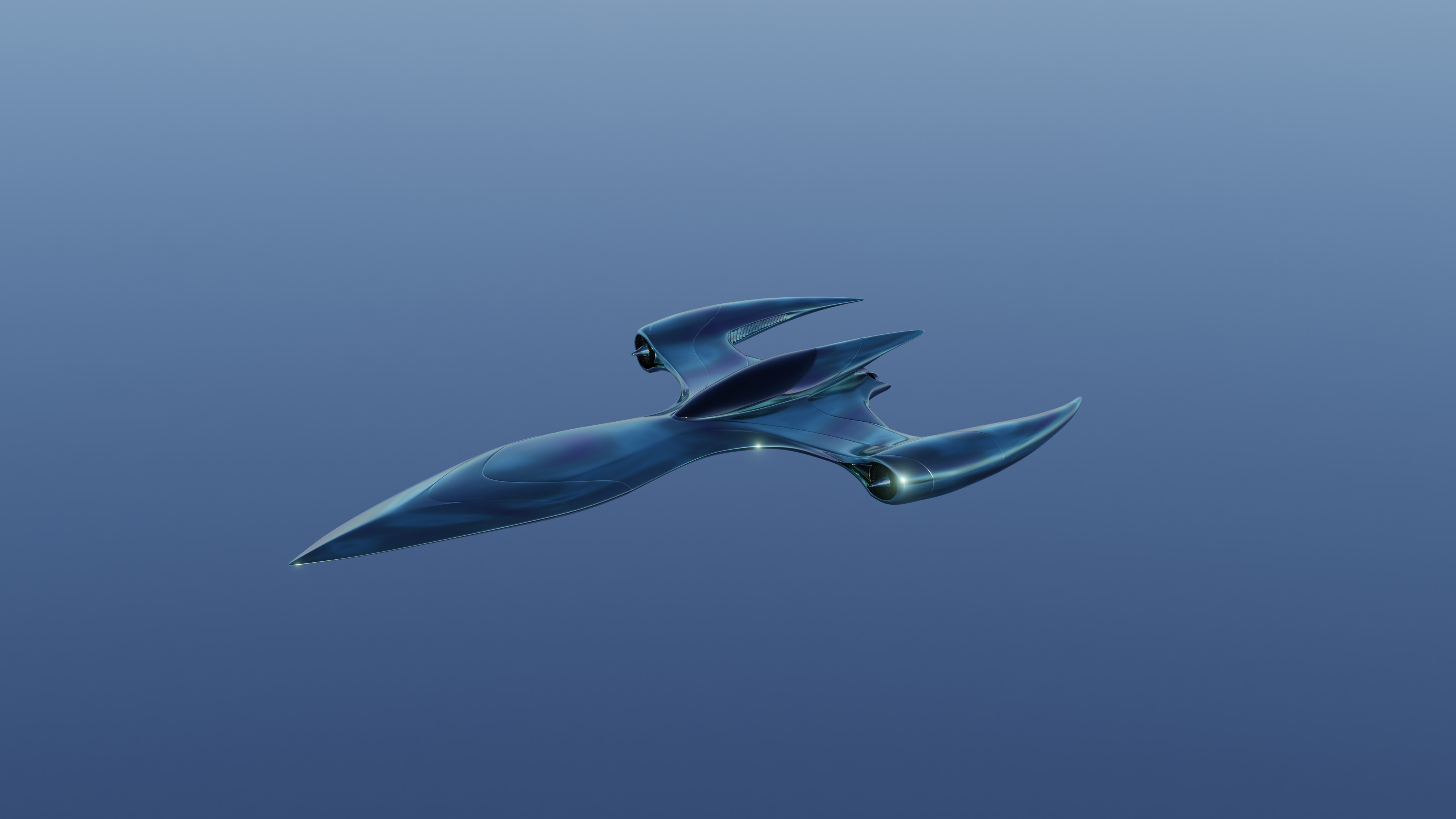 Sci fi aircraft 3D model_2