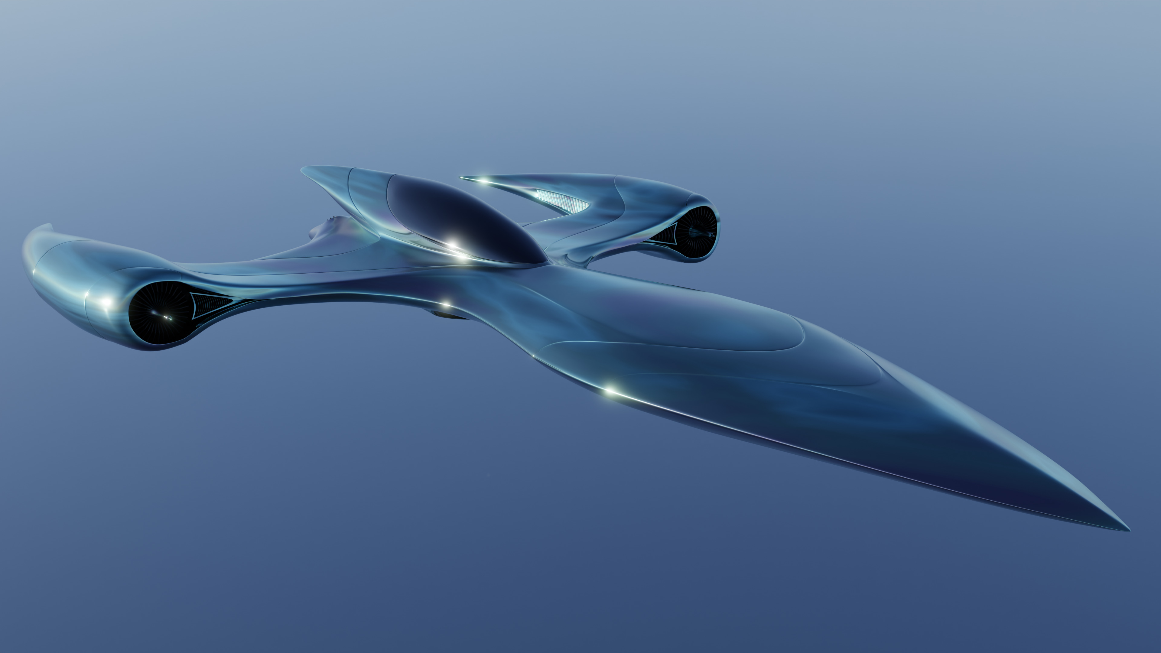 Sci fi aircraft 3D model_6