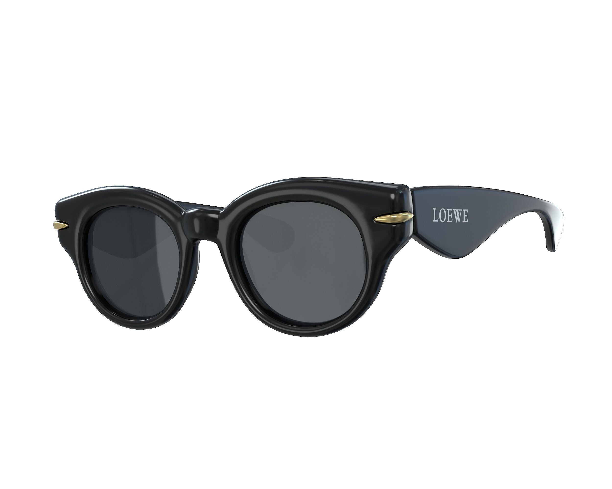 Loewe inflated Round Sunglasses Low-poly 3D model_1