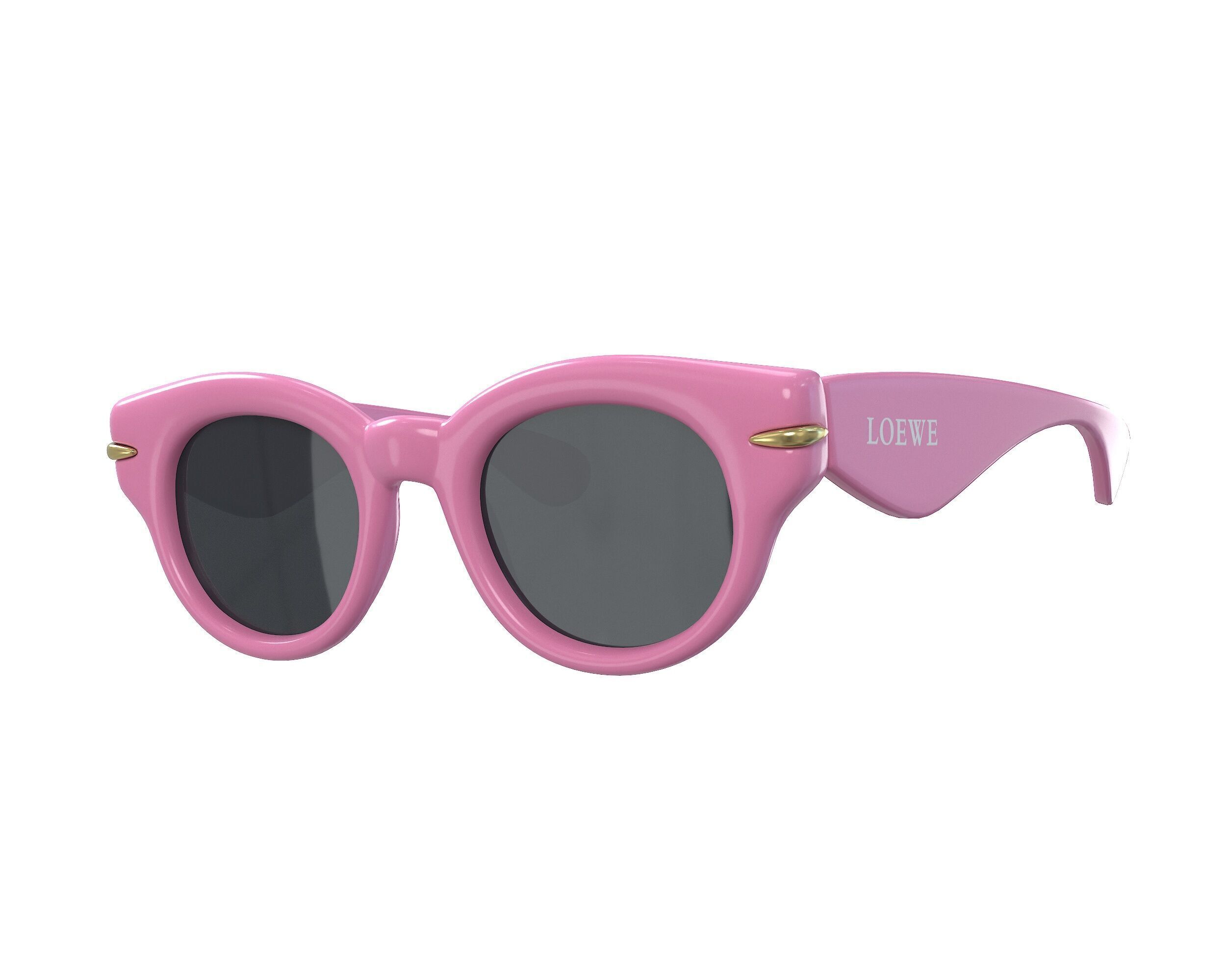 Loewe inflated Round Sunglasses Low-poly 3D model_4