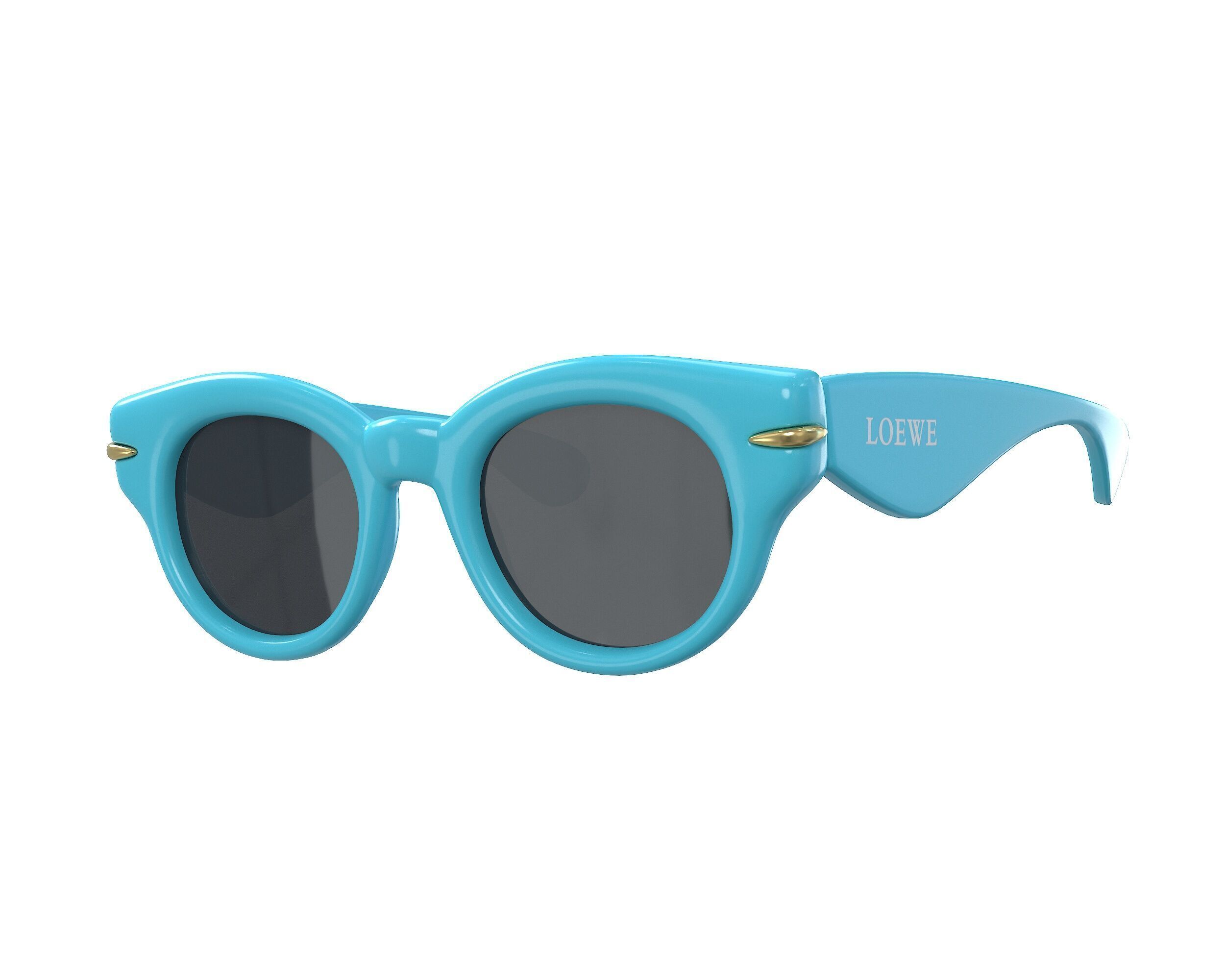 Loewe inflated Round Sunglasses Low-poly 3D model_2
