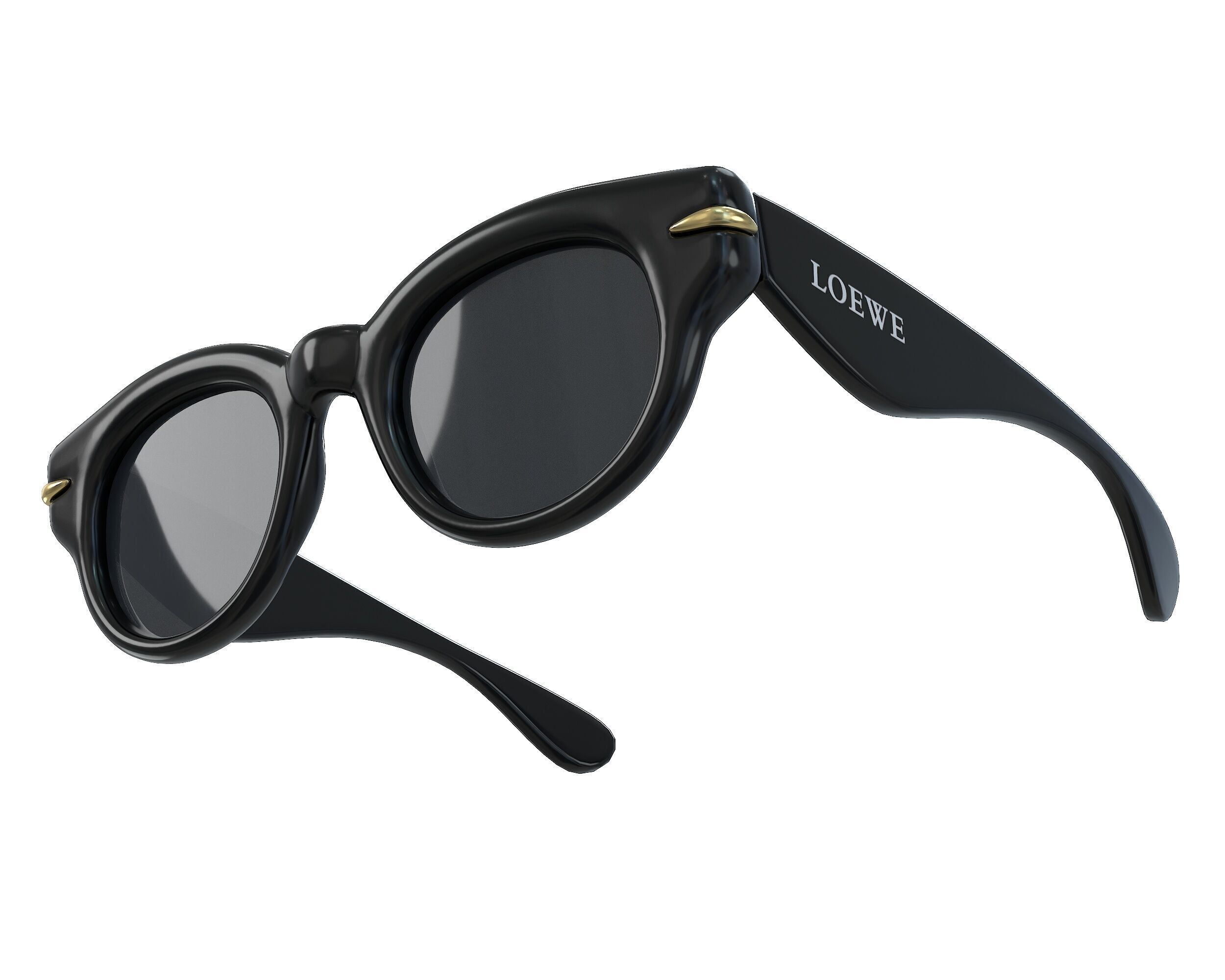 Loewe inflated Round Sunglasses Low-poly 3D model_9