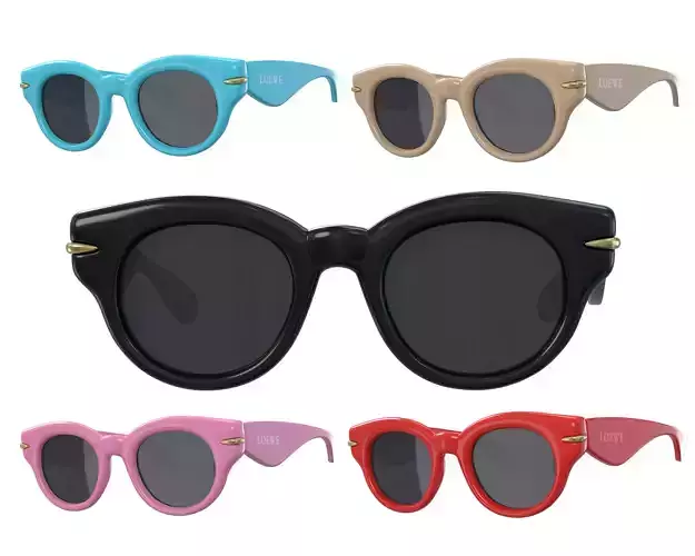 Loewe inflated Round Sunglasses Low-poly 3D model