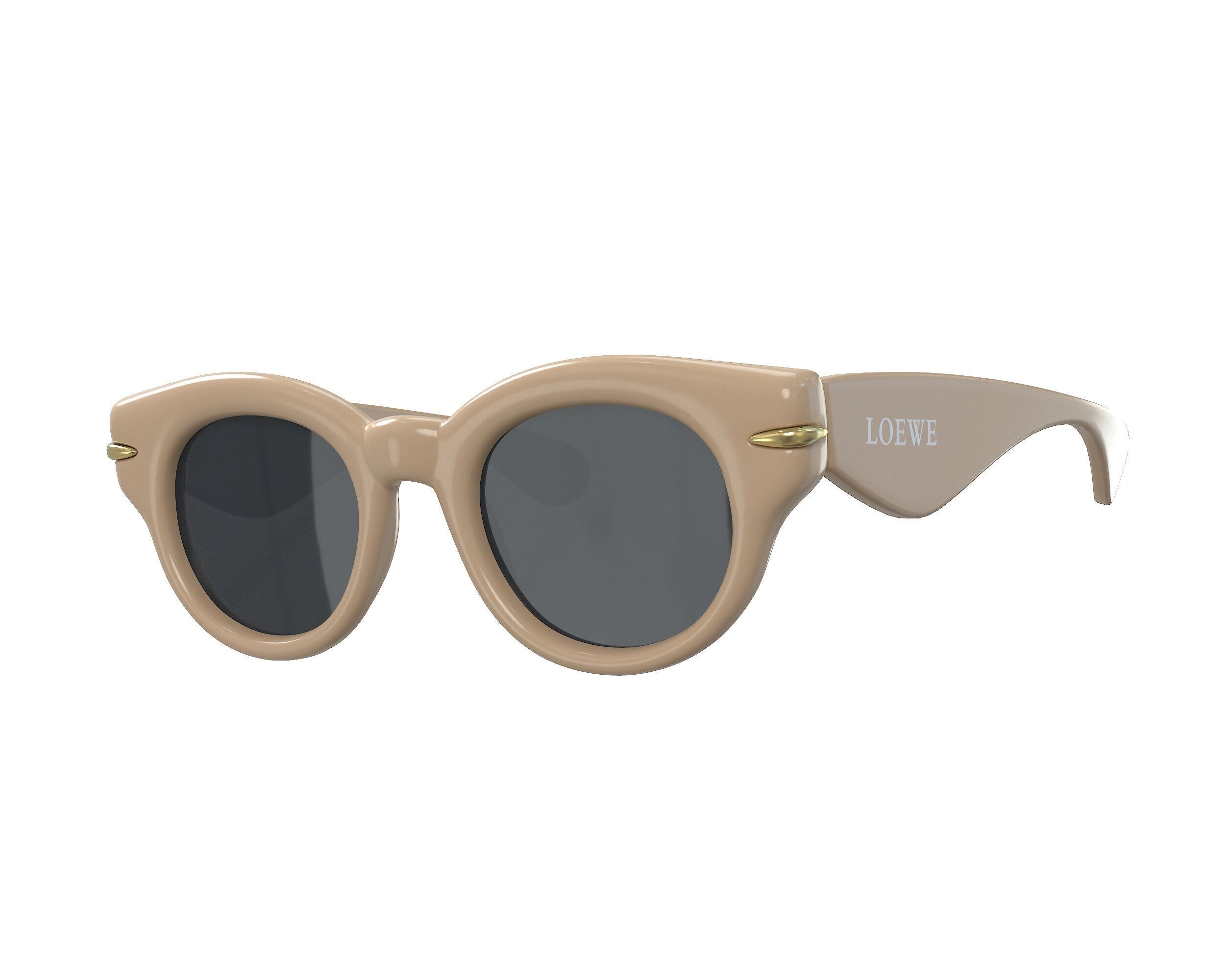 Loewe inflated Round Sunglasses Low-poly 3D model_3