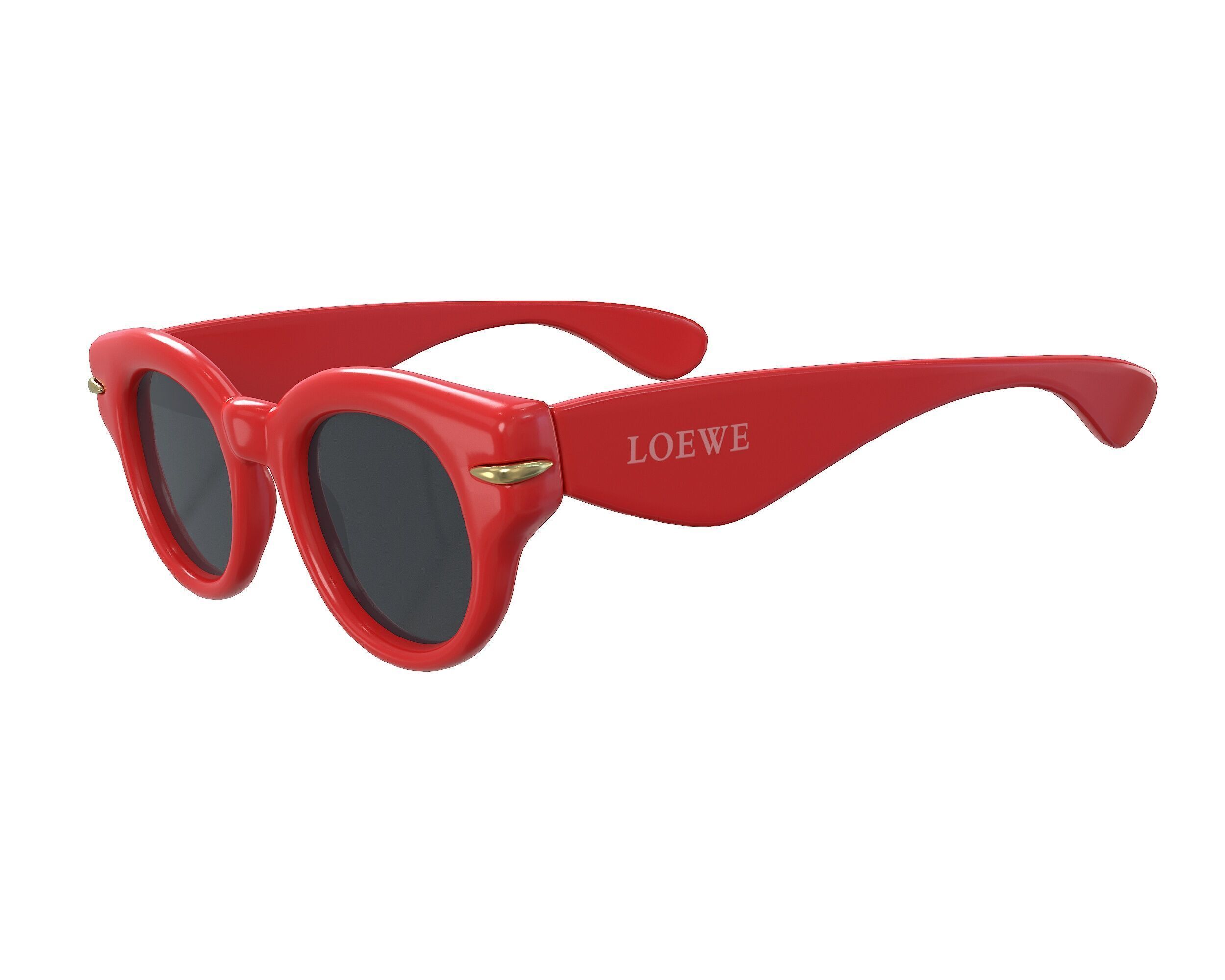 Loewe inflated Round Sunglasses Low-poly 3D model_6