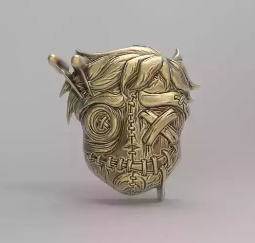 hallowen voodoo doll face decor 