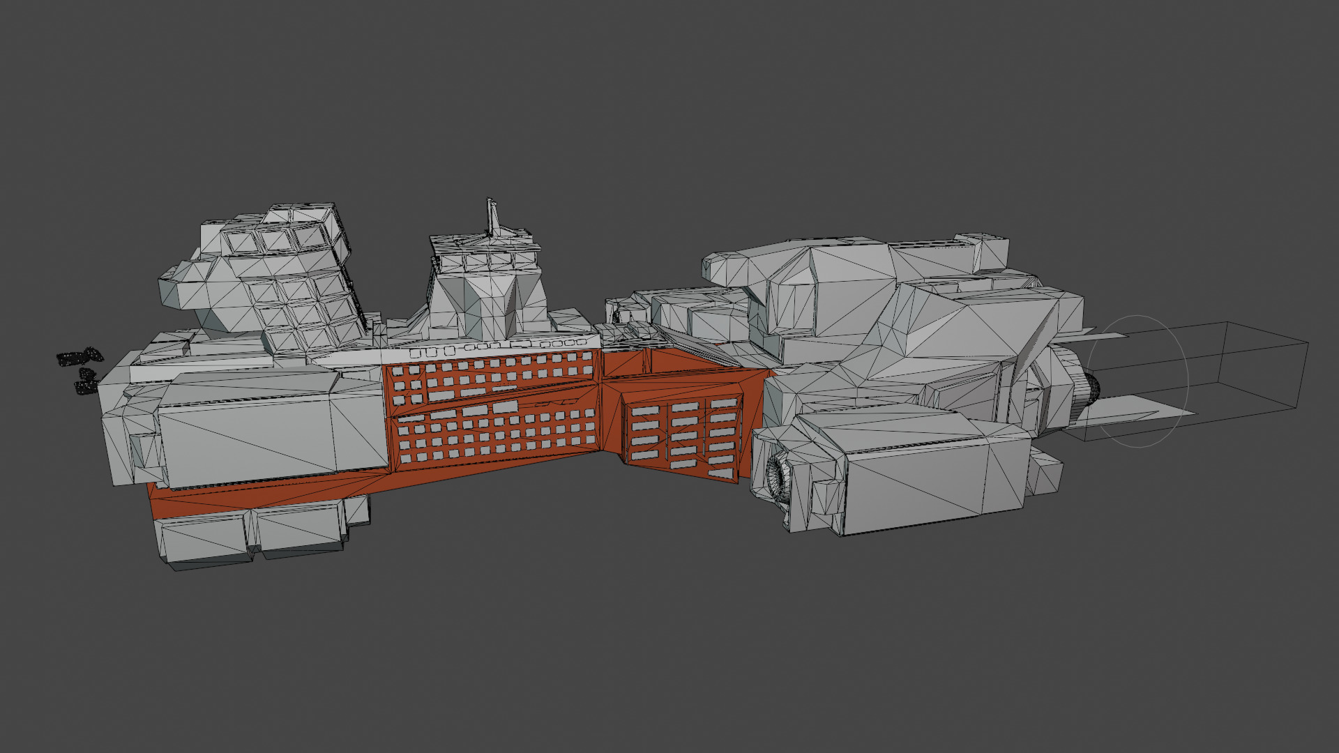 Spacecraft with planet 3D model_7