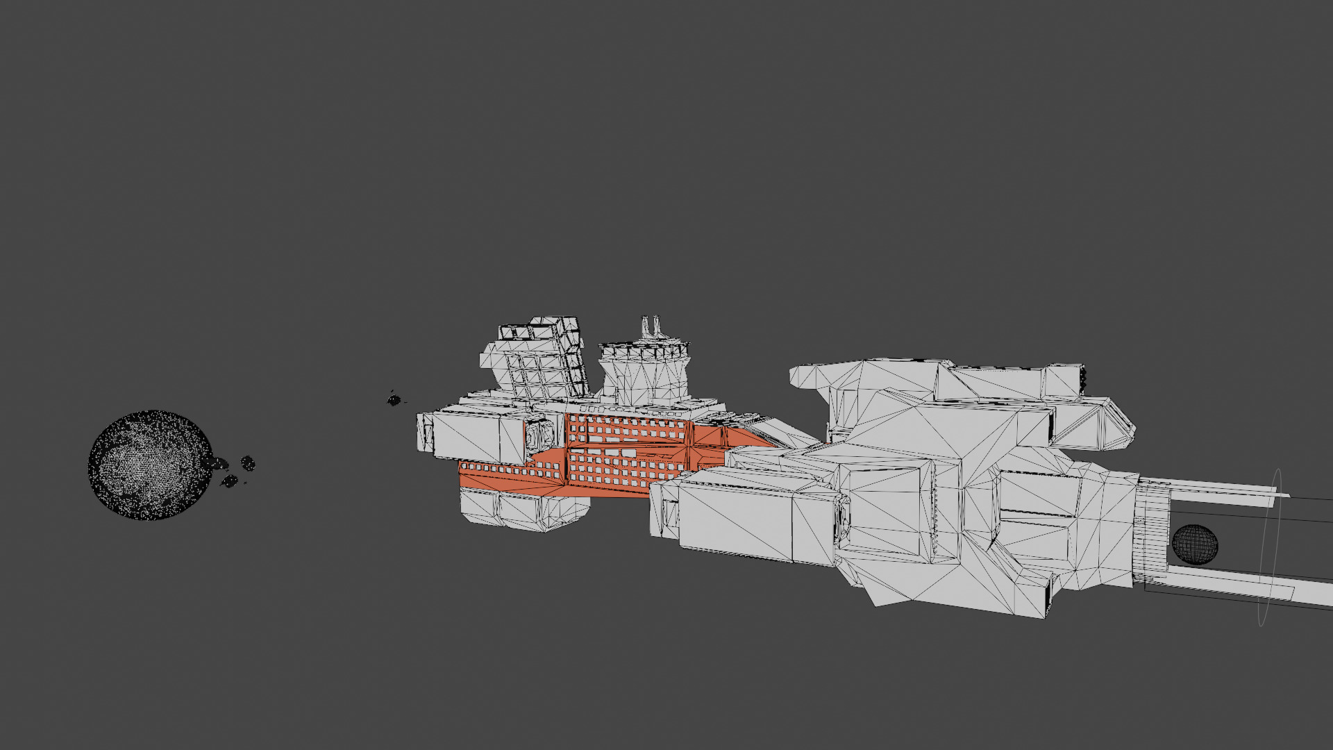 Spacecraft with planet 3D model_11